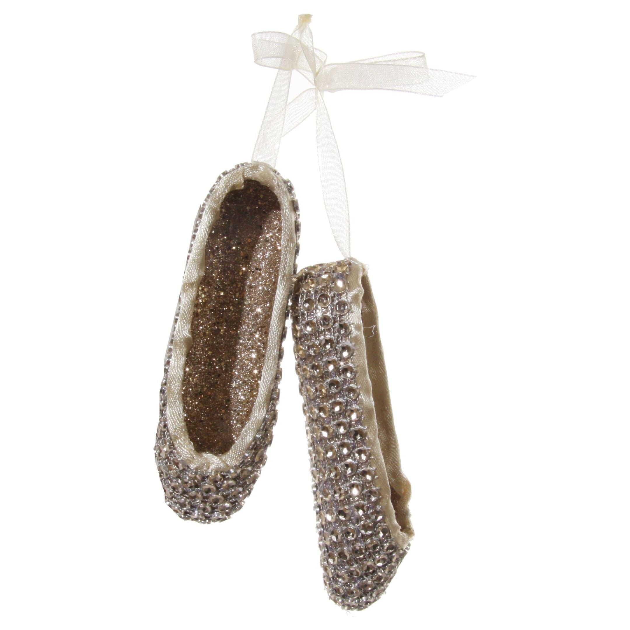 Ballet flats, with gold beads 10cm