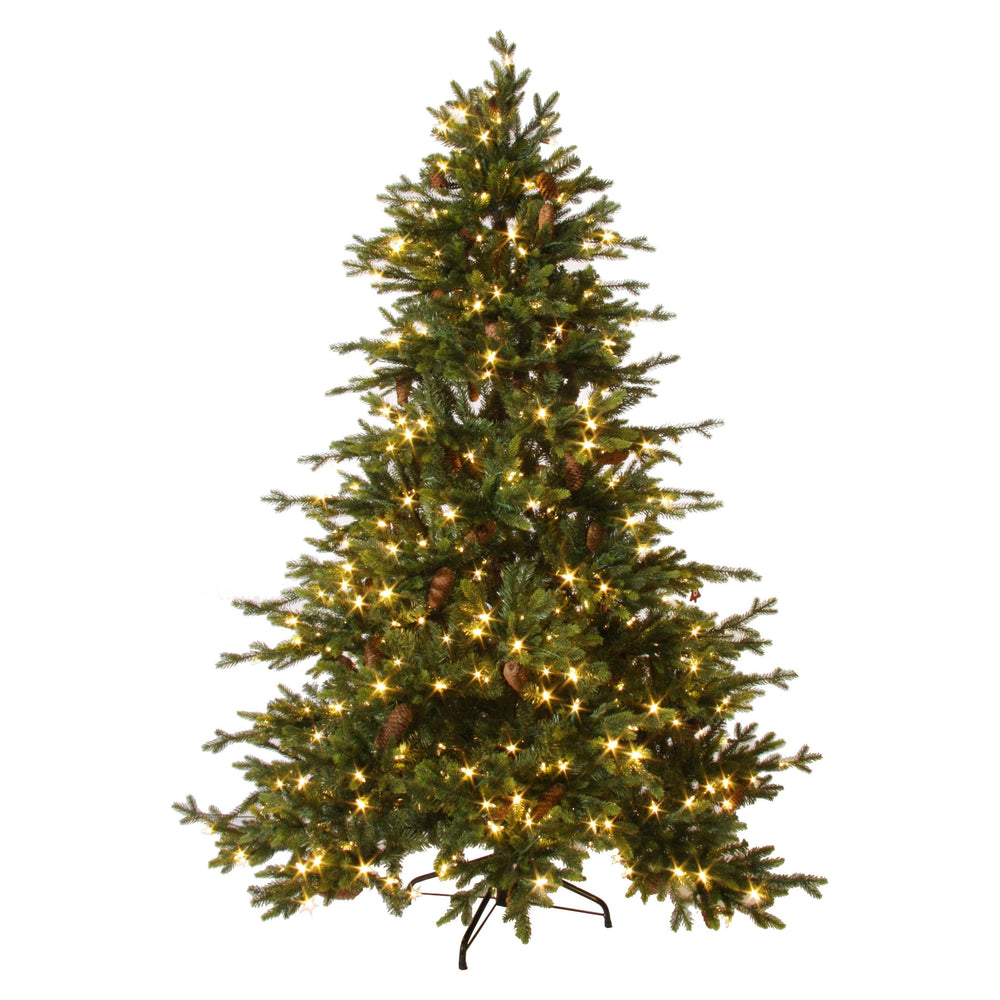 Dirbtinė eglutė, žalia su kankorėžiais, aukštis 180 cm 500LED EU