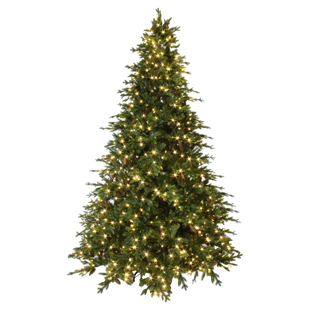 Dirbtinė eglutė, žalia su kankorėžiais, aukštis 275 cm 1000LED EU
