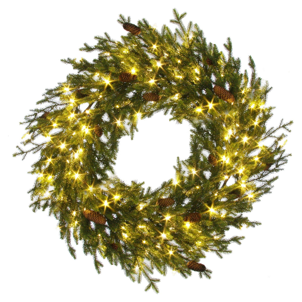 Kalėdinis Miško Eglės Šakų Vainikas, 150LED, ⌀90cm