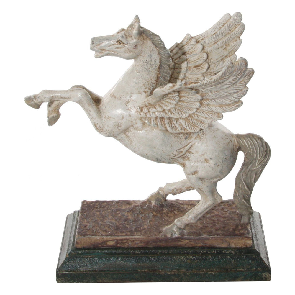 Dekoracija metalinis pegasas, kreminė spalva, 30 cm