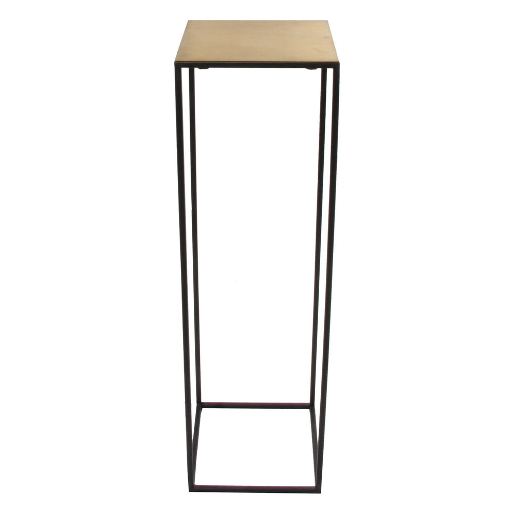 Metalinis laiškų staliukas, 25x25x85 cm, juoda/auksinė spalva, metalas/žalvaris