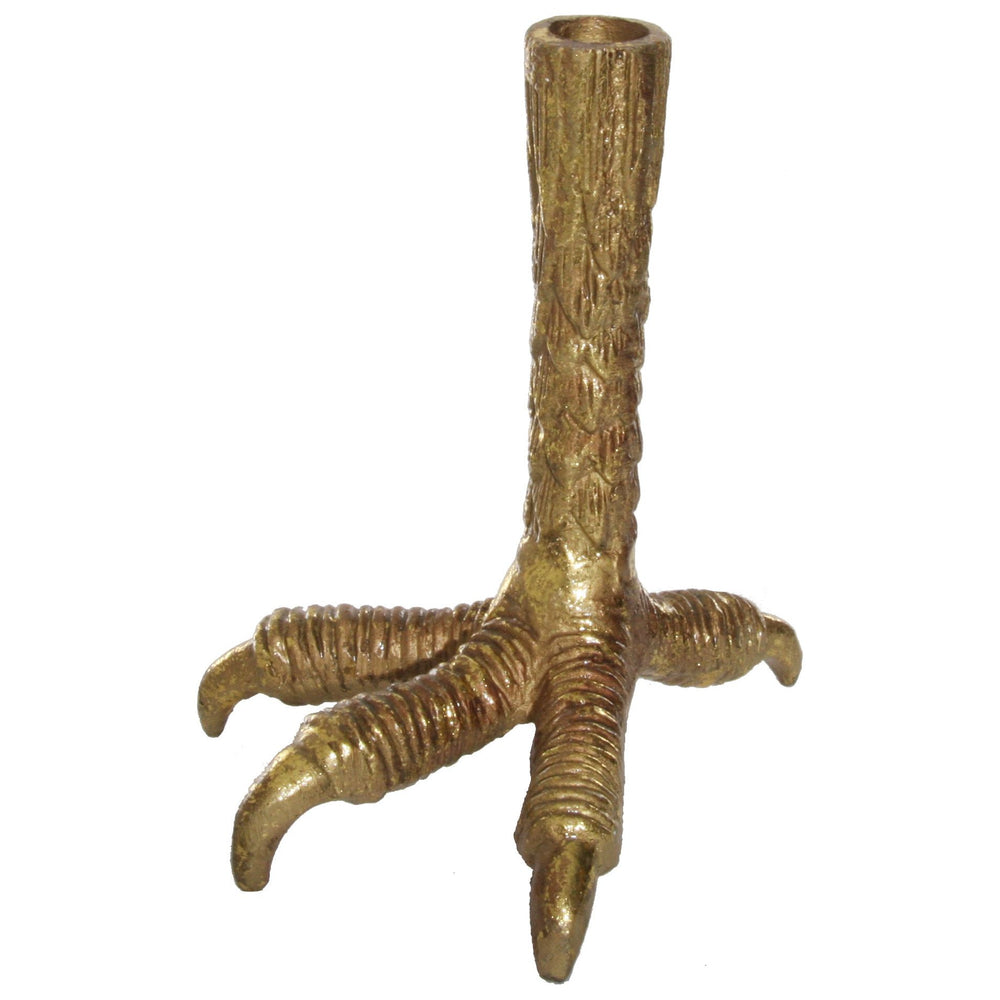 Žvakidė paukščio koja, auksinė spalva, S, 18 cm