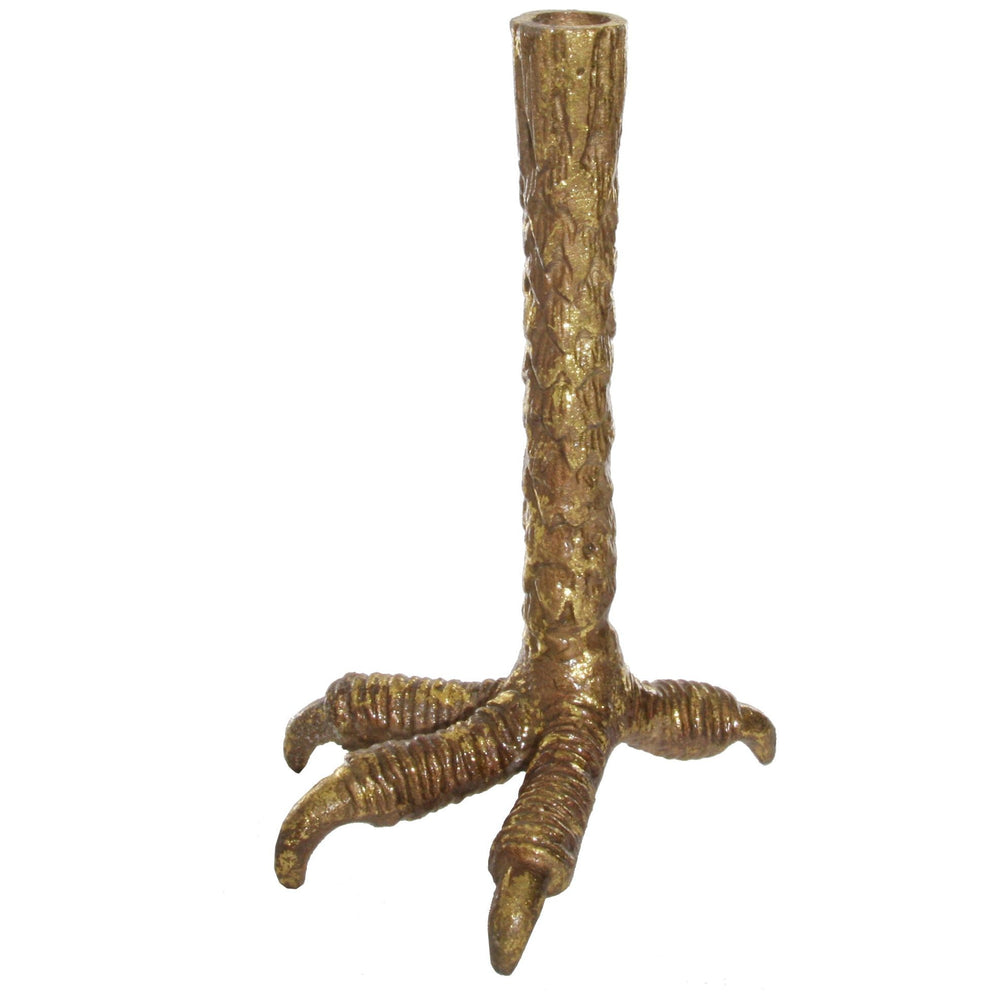 Žvakidė paukščio koja, auksinė spalva, M, 24 cm