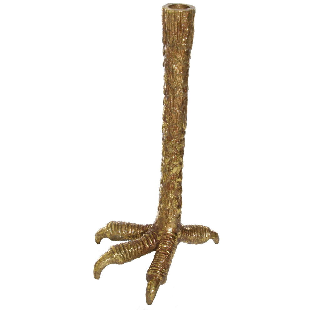 Žvakidė paukščio koja, auksinė spalva, L, 30 cm
