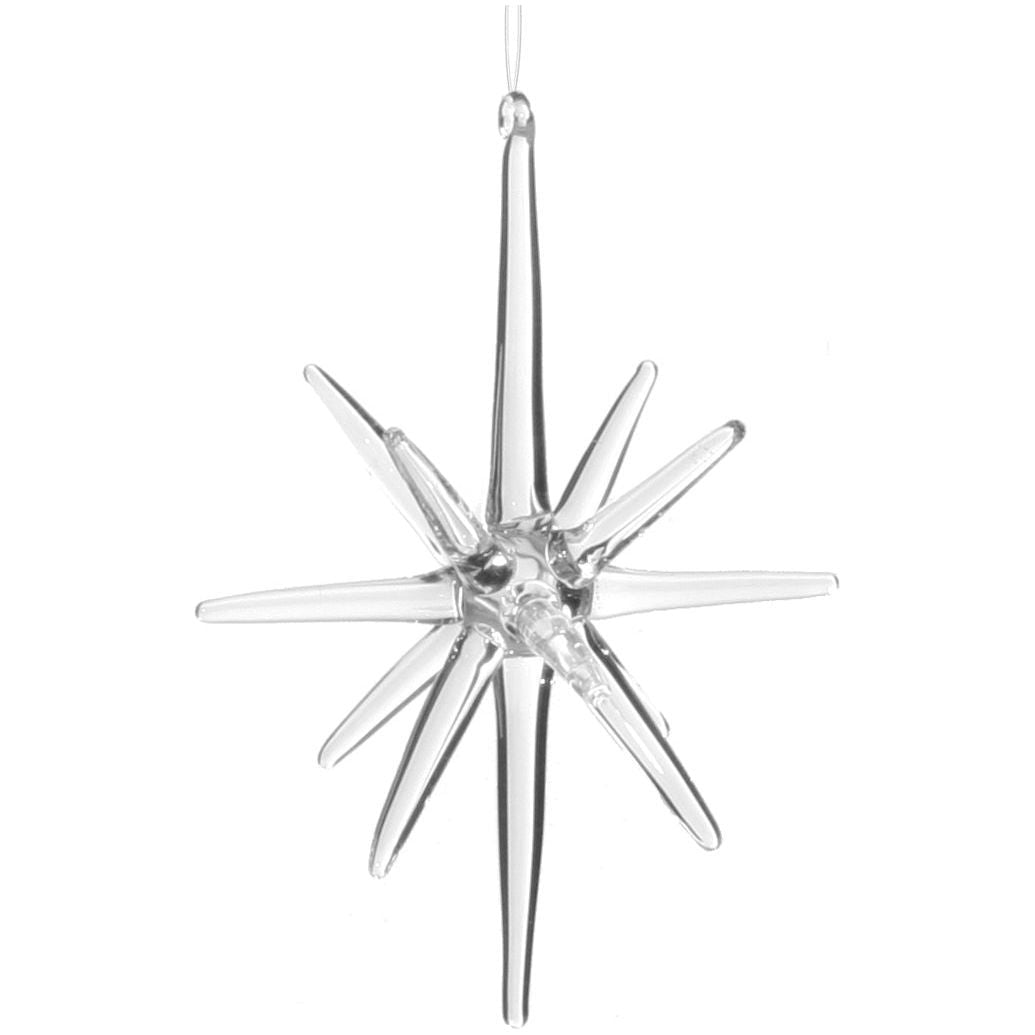 NO Kalėdinis žaisliukas 3D žvaigždė, skaidri, 12 cm