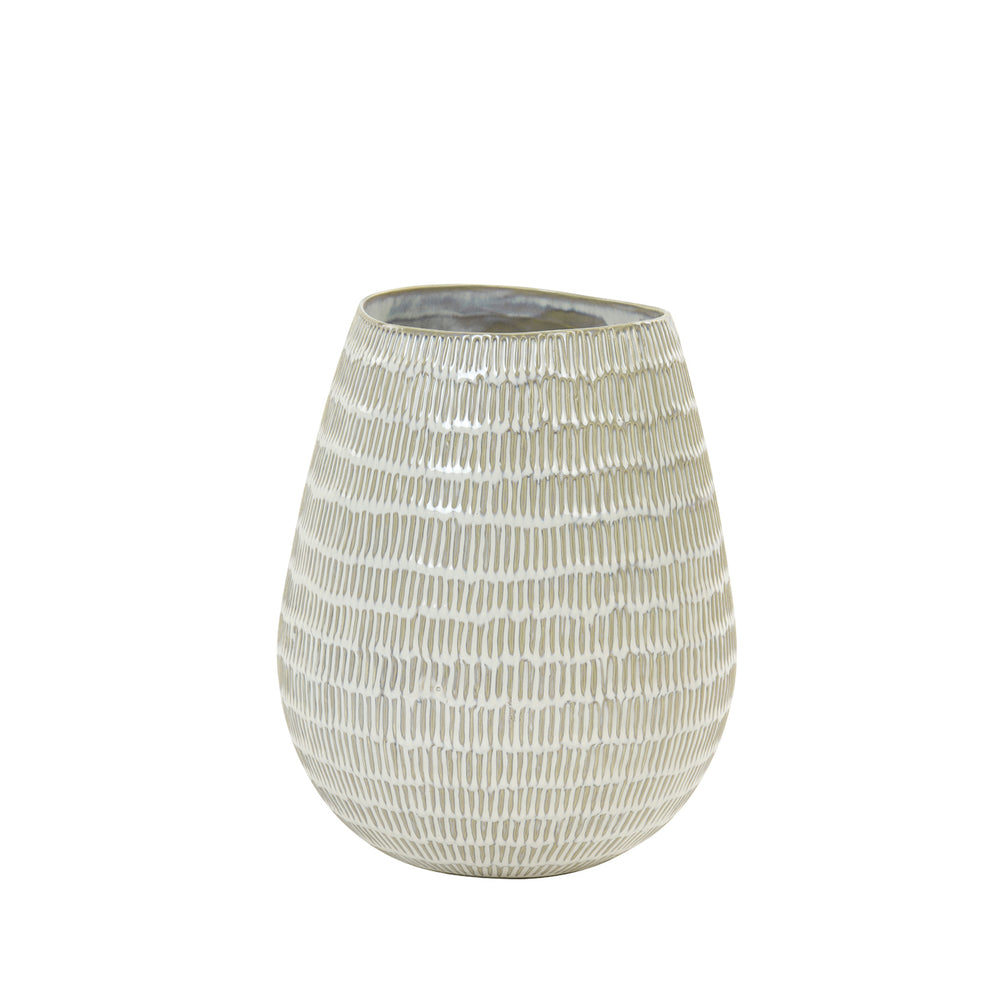 Vaza GIORGIA , Ø26x31,5 cm., keramika, kreminės-smėlio spalvos