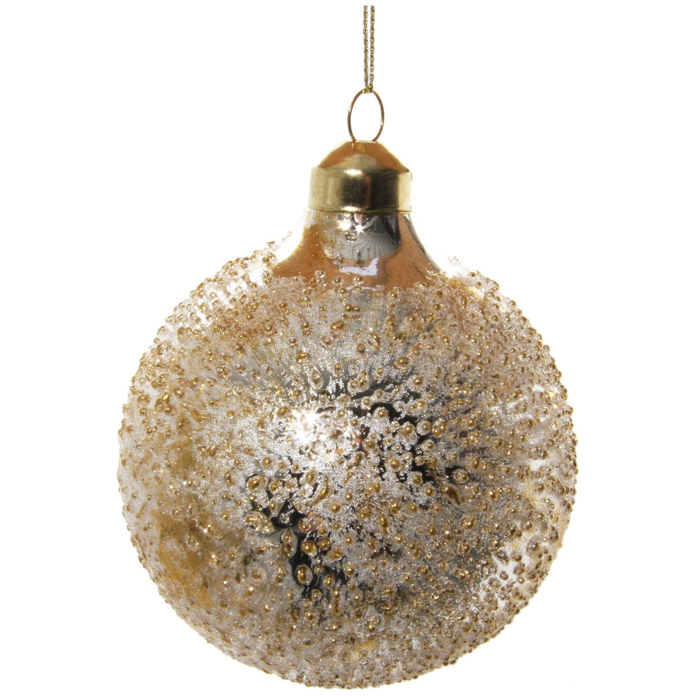 Kalėdinis žaisliukas bumbulas, auksinė spalva, 8 cm