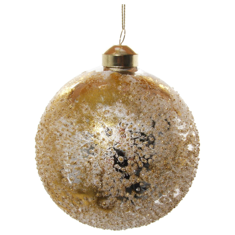 Kalėdinis žaisliukas bumbulas, auksinė spalva, 10 cm