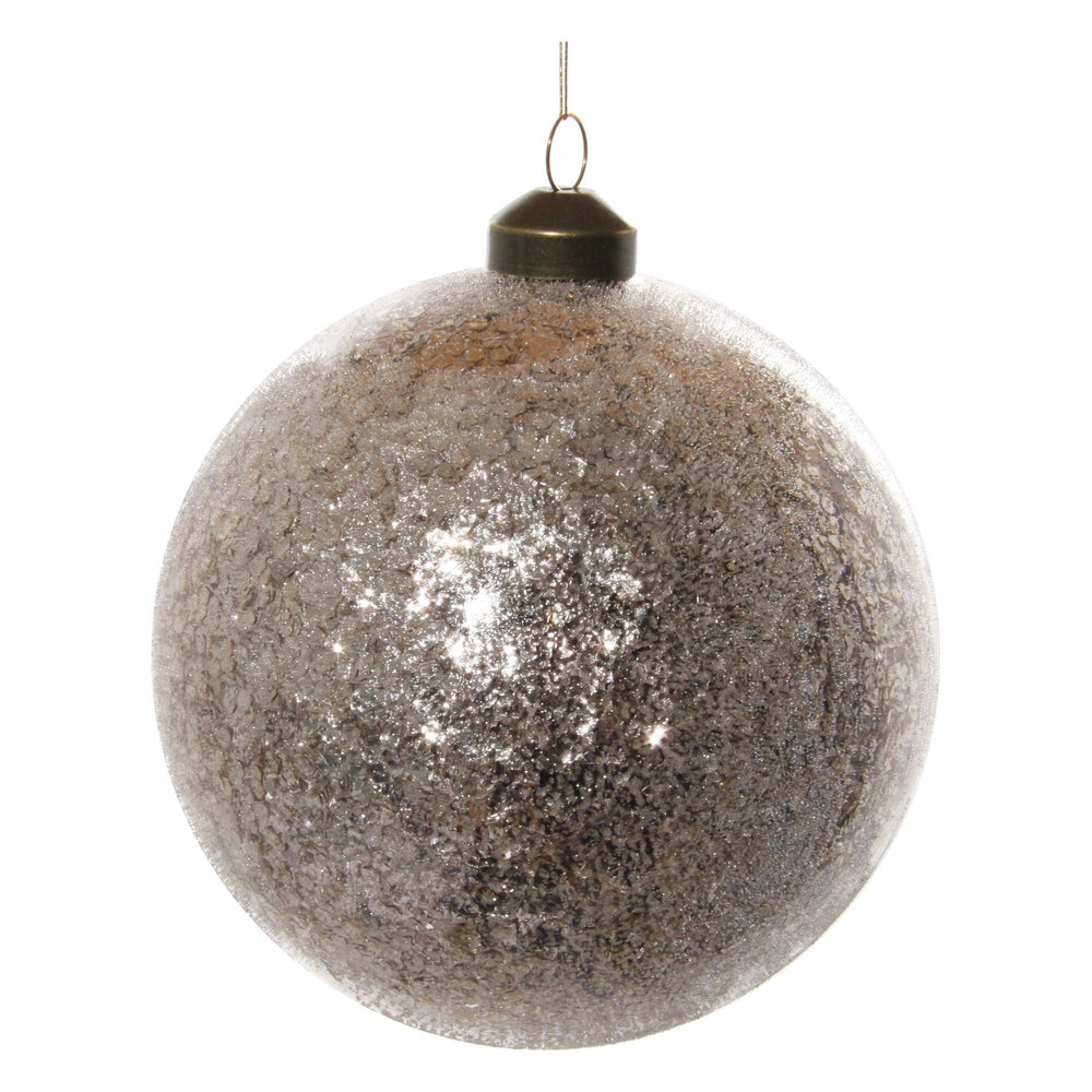 Kalėdinis žaisliukas bumbulas su blizgučiais viduje, auksinė spalva, 12 cm
