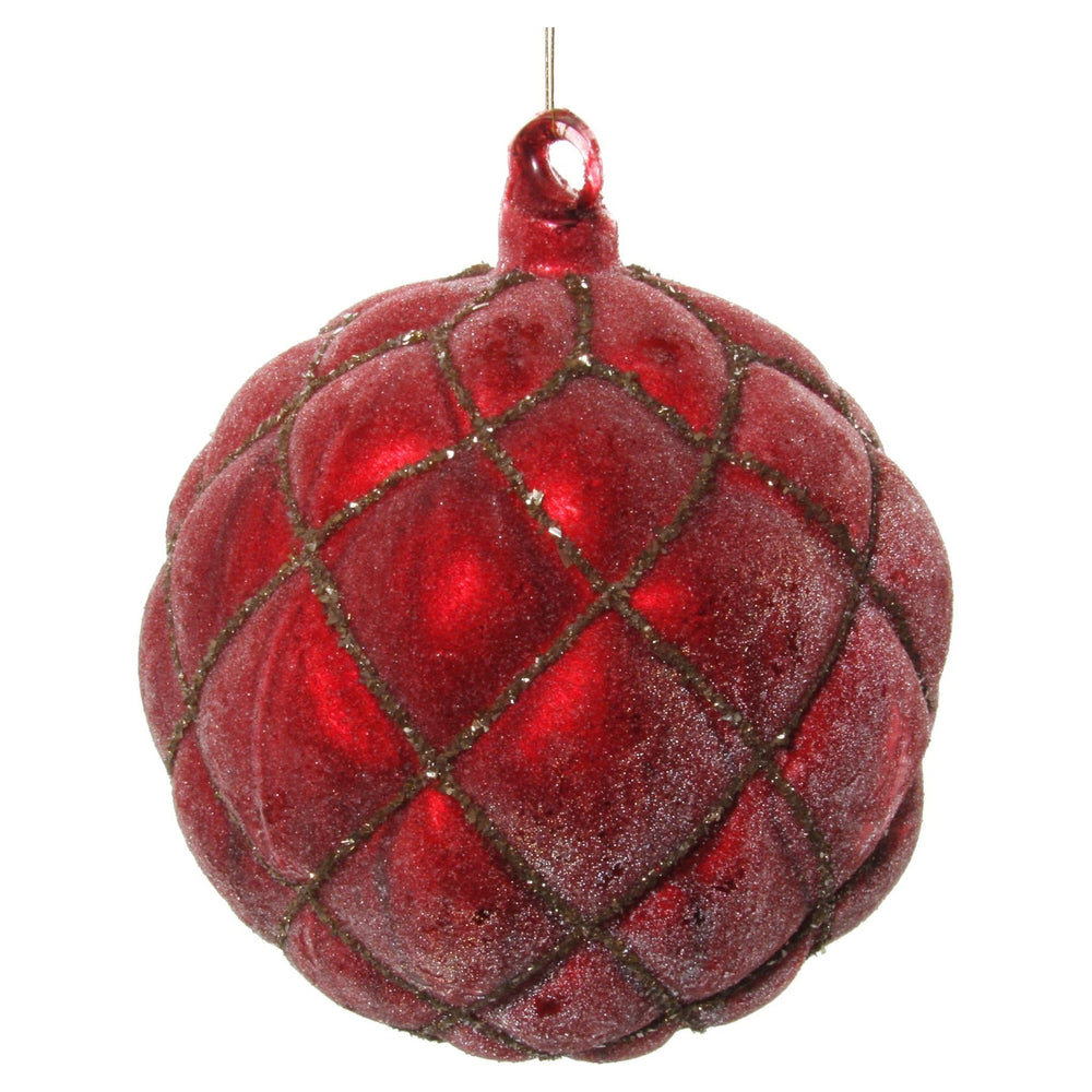 NO Kalėdinis žaisliukas bumbulas, raudona/auksinė spalva, 12 cm