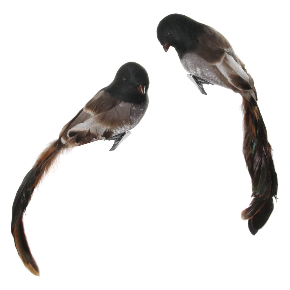 Kalėdinis žaisliukas paukščiai, pilka/ruda spalva, 22 cm