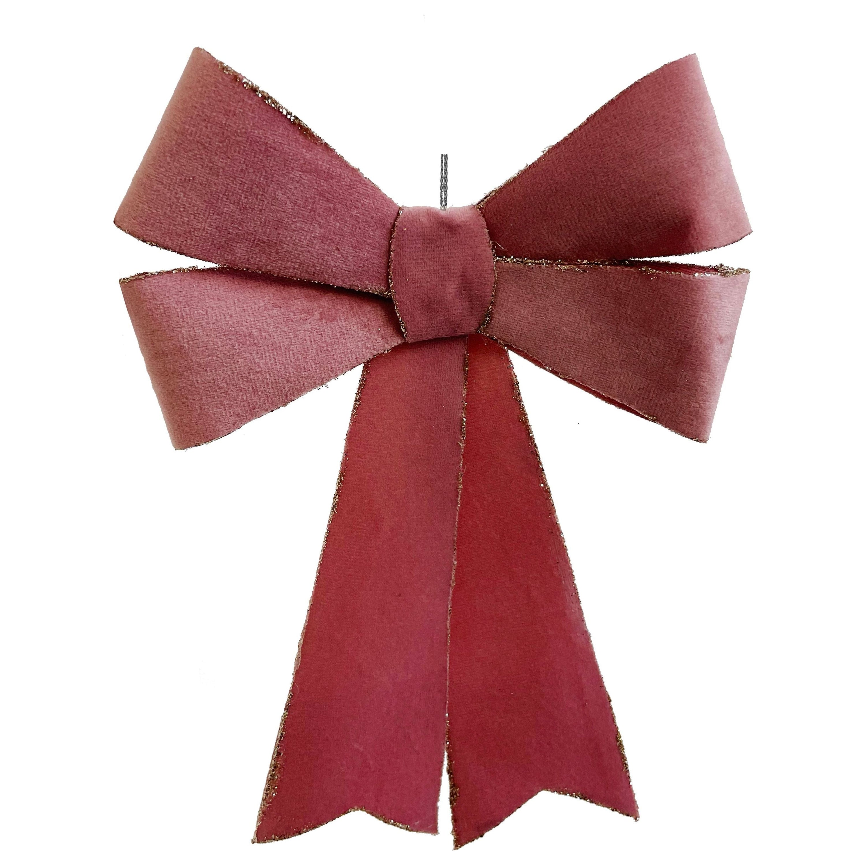 Pink velvet ribbon with glitter 25cm