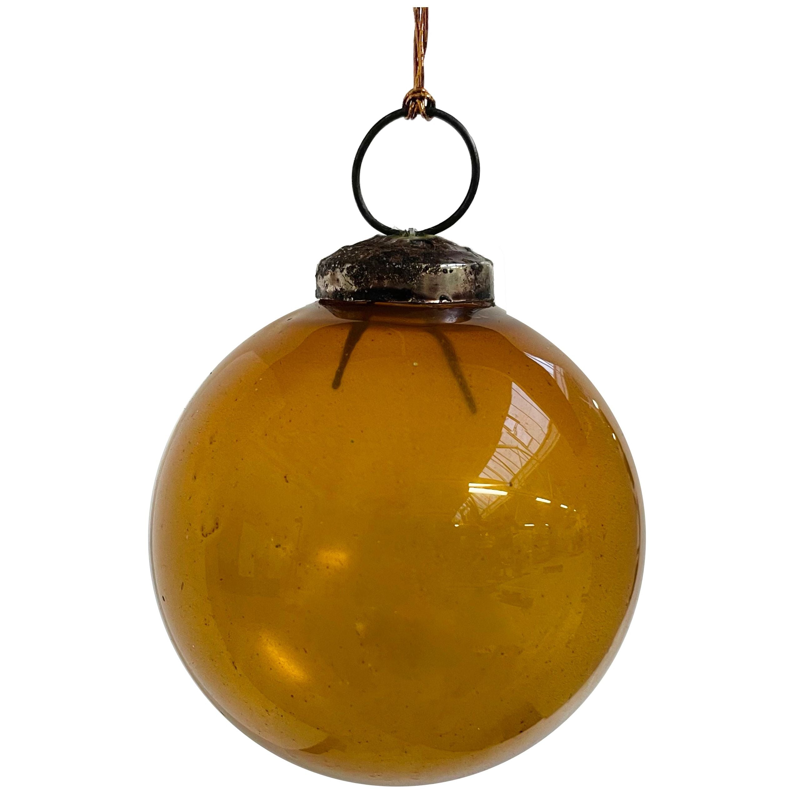 Glass bubble, brown, clear 7.5cm