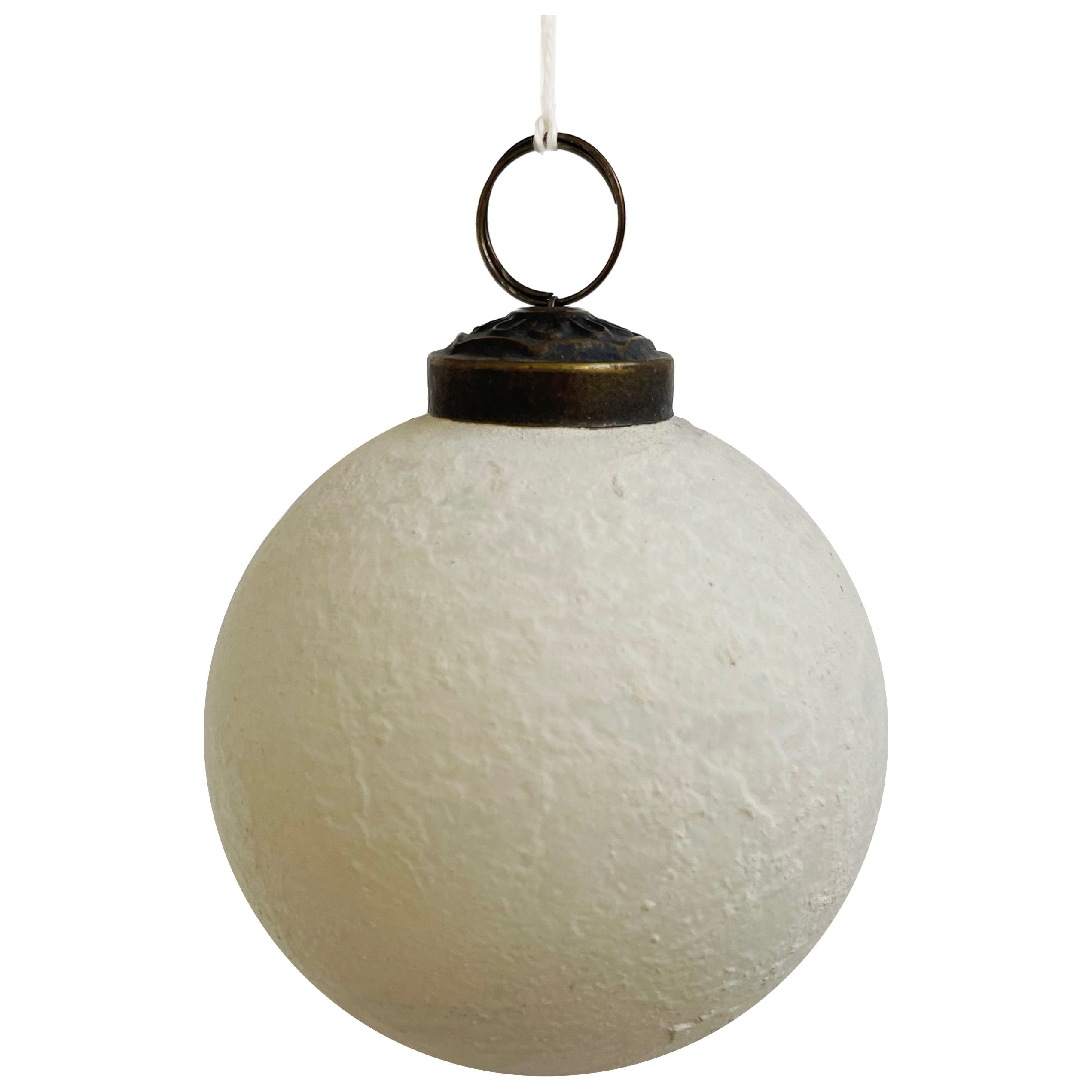 glass bubble, milky white 8cm