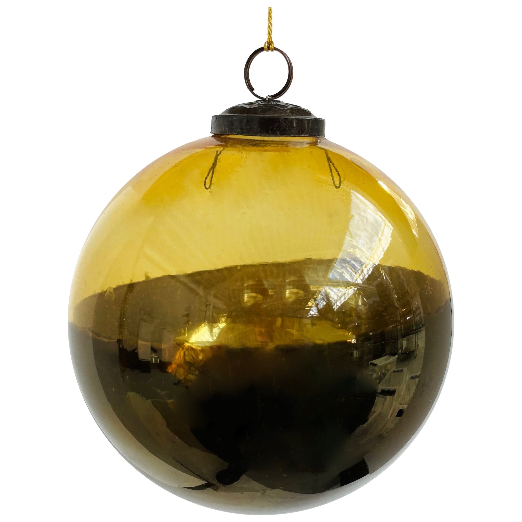 Glass orb, gold, half-mirror effect 15cm