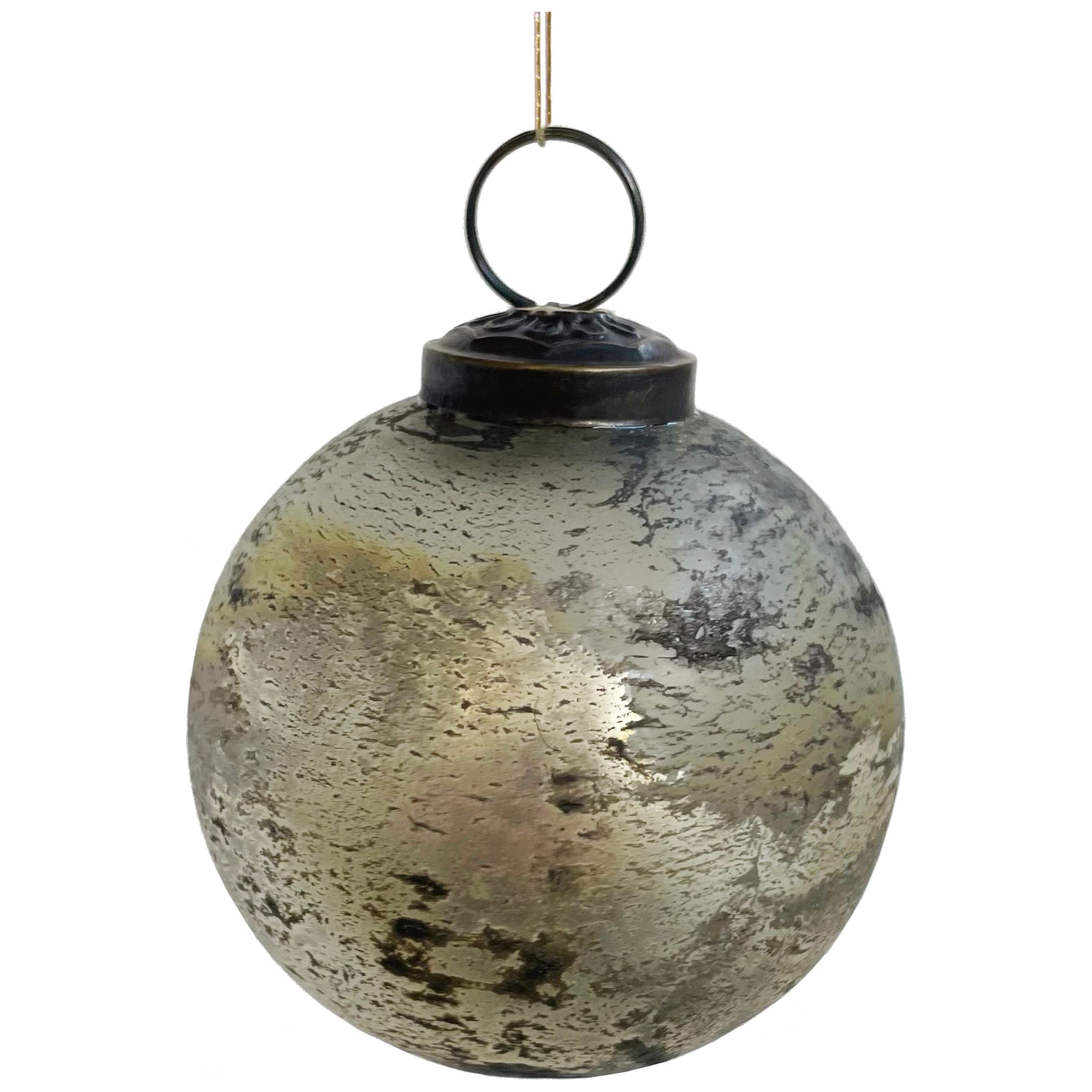 Glass bubble, burnt silver 7.5cm