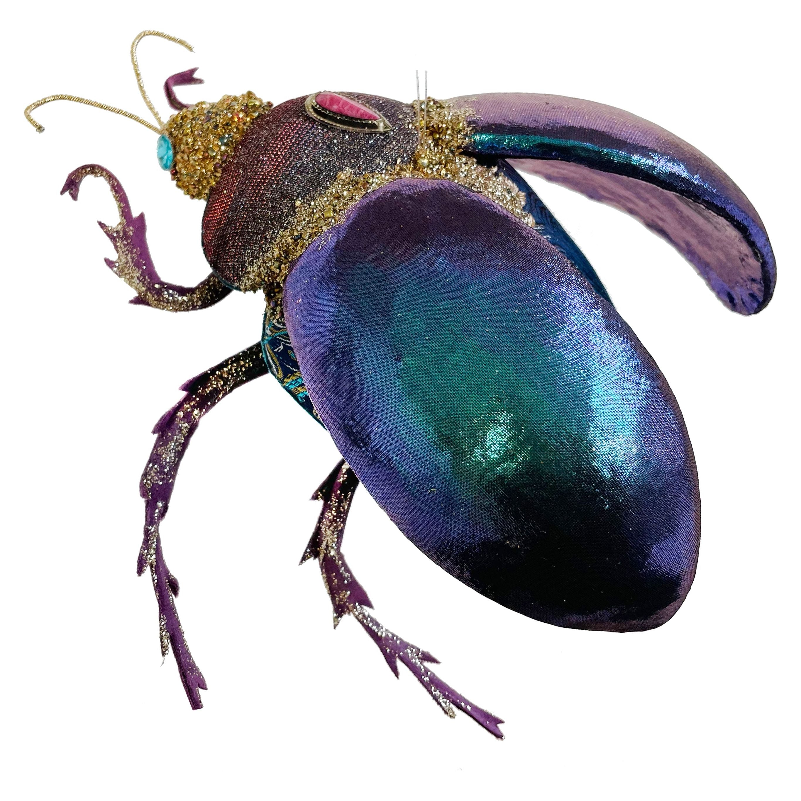 Beetle, purple, green, Christmas toy 26cm
