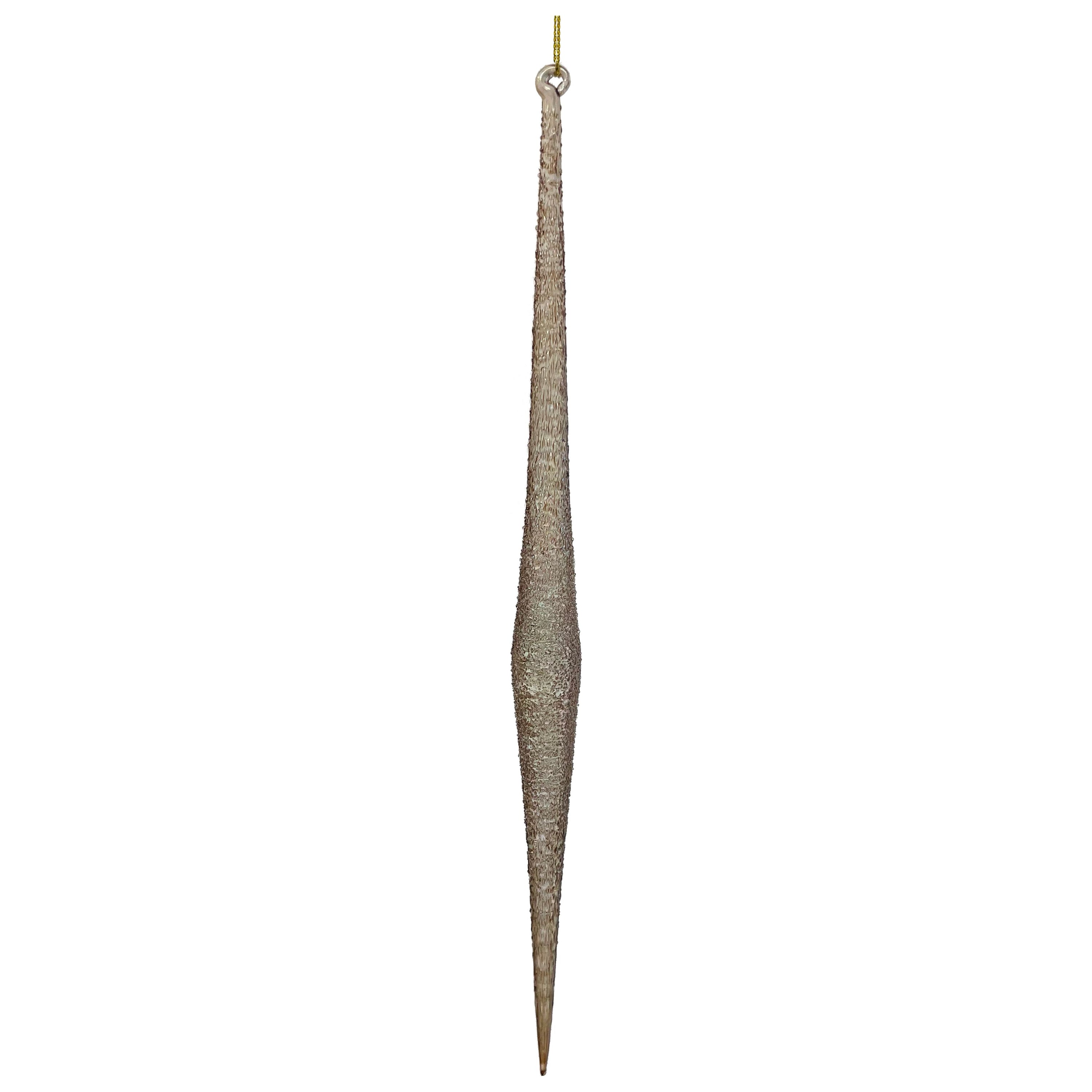 Glass icicle, amber-colored, 30 cm, polished exterior