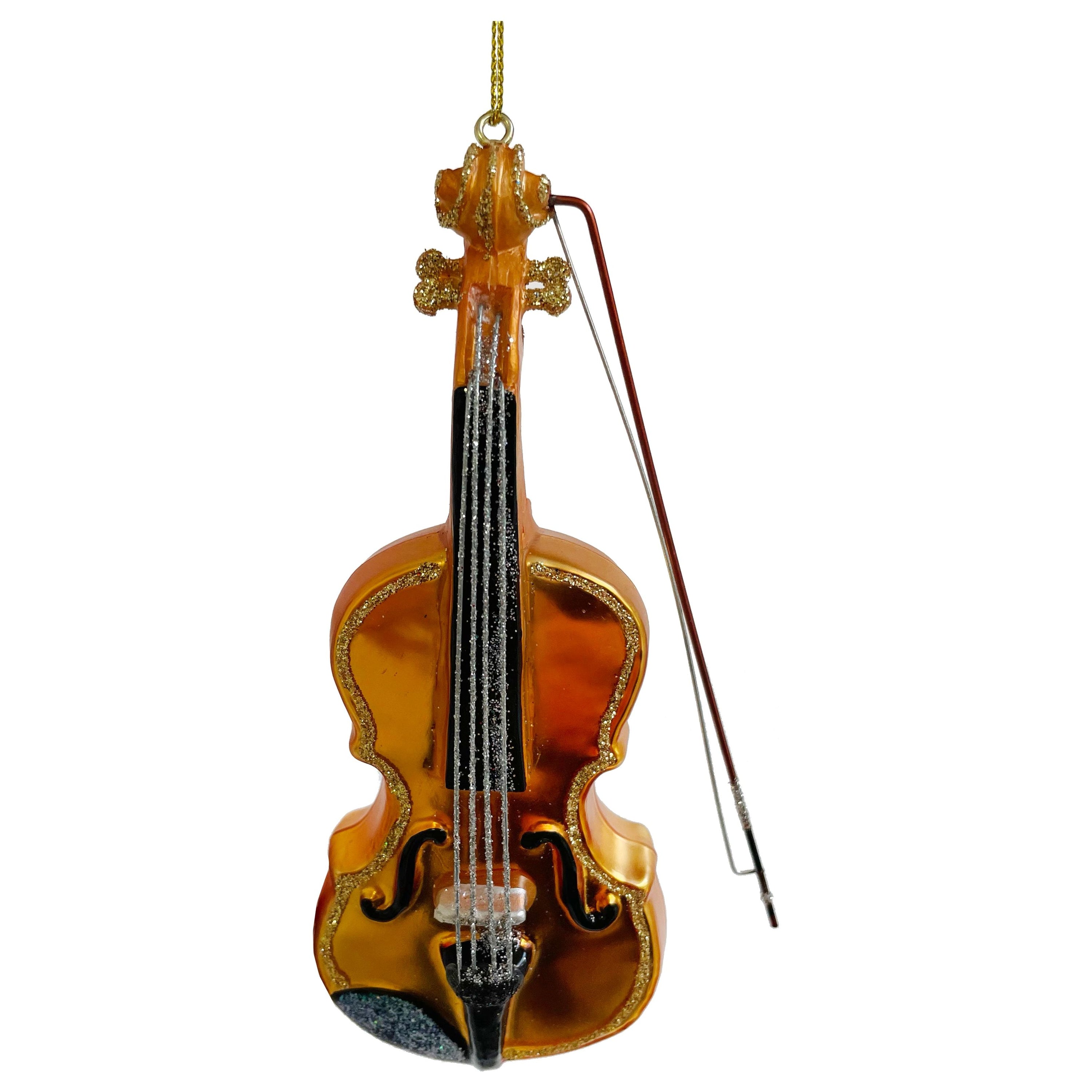 Stikla vijole, eglītes rotājums, 13cm