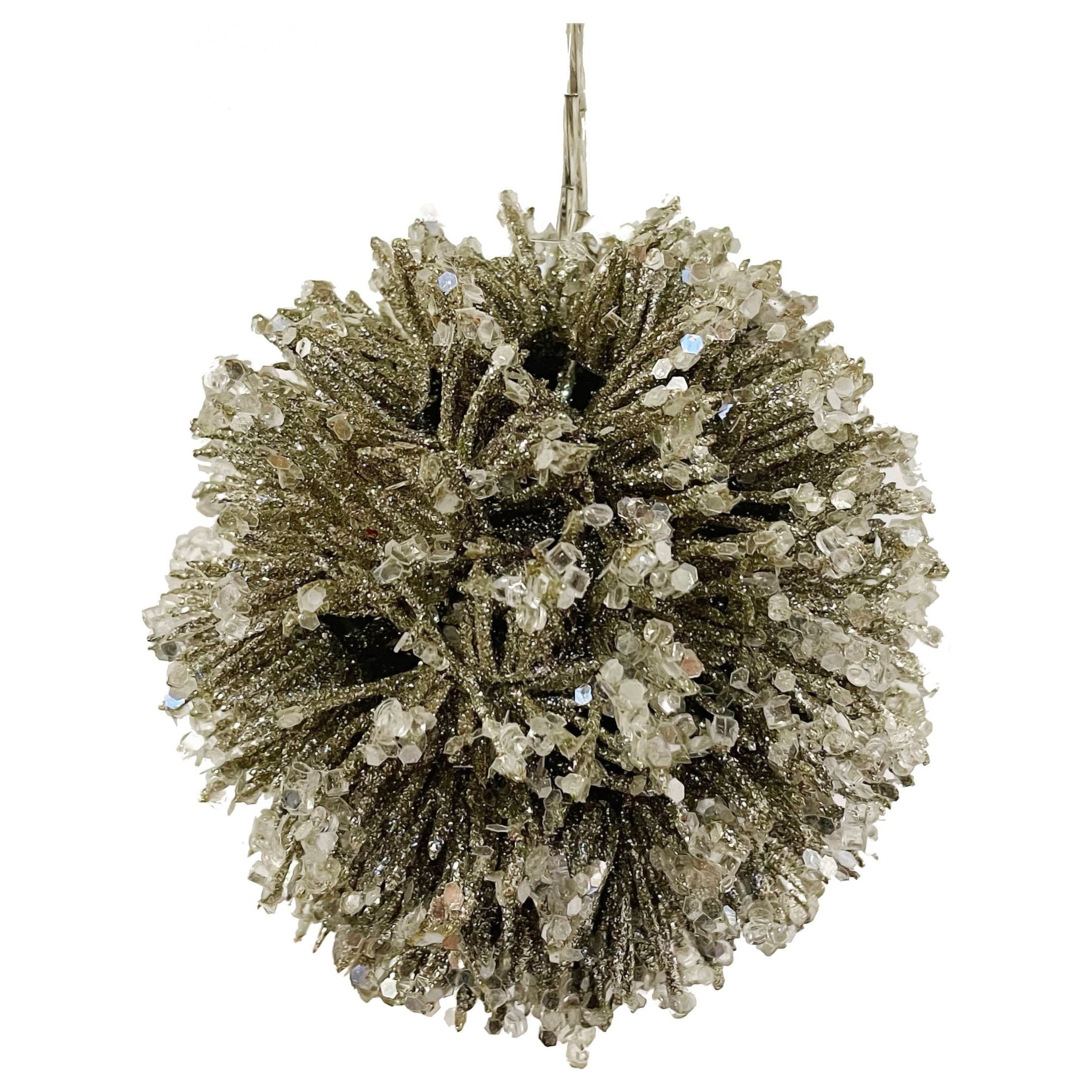Sparkling bauble with icy silver 12cm