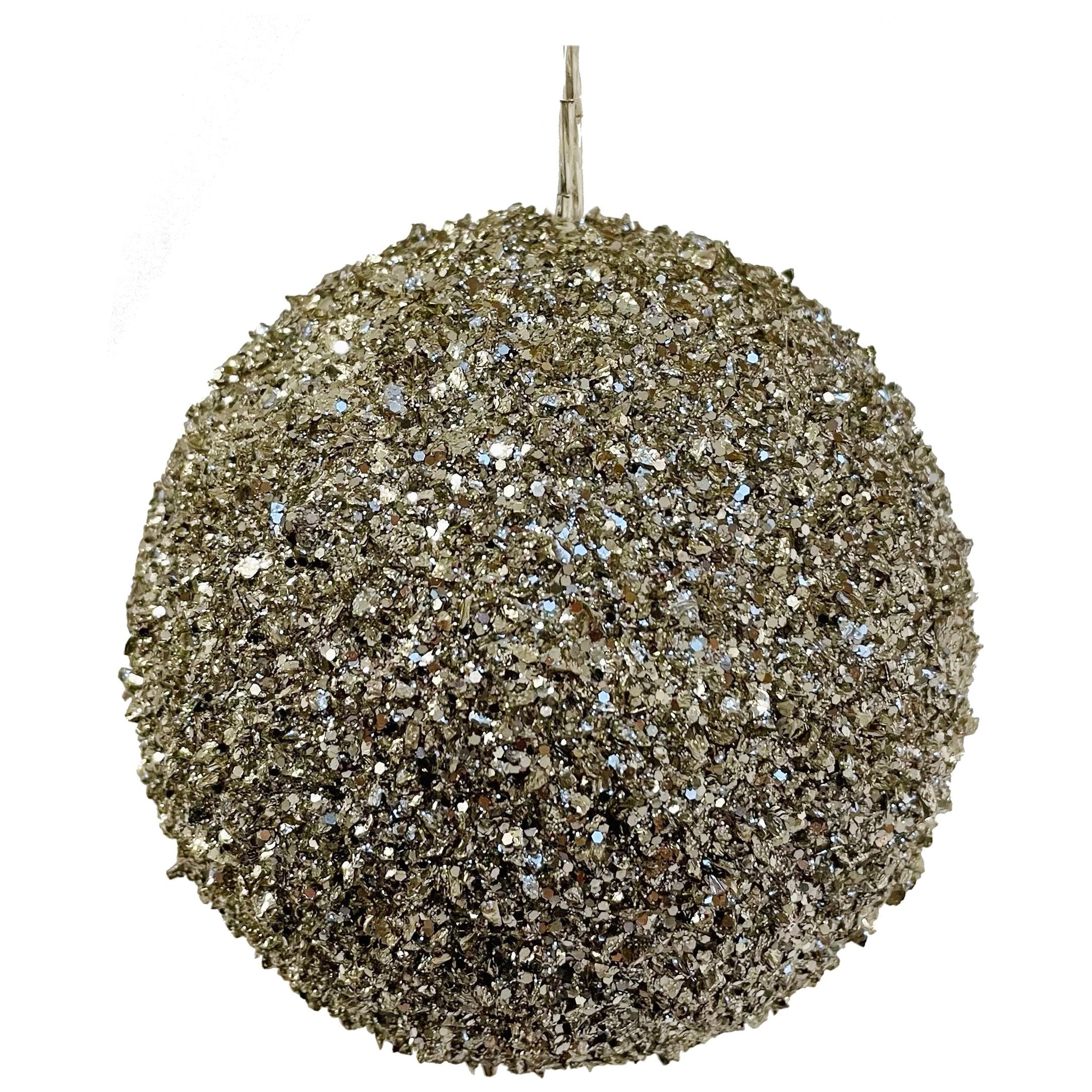 Stiklinis blizgantis sidabrinis burbulas 10cm