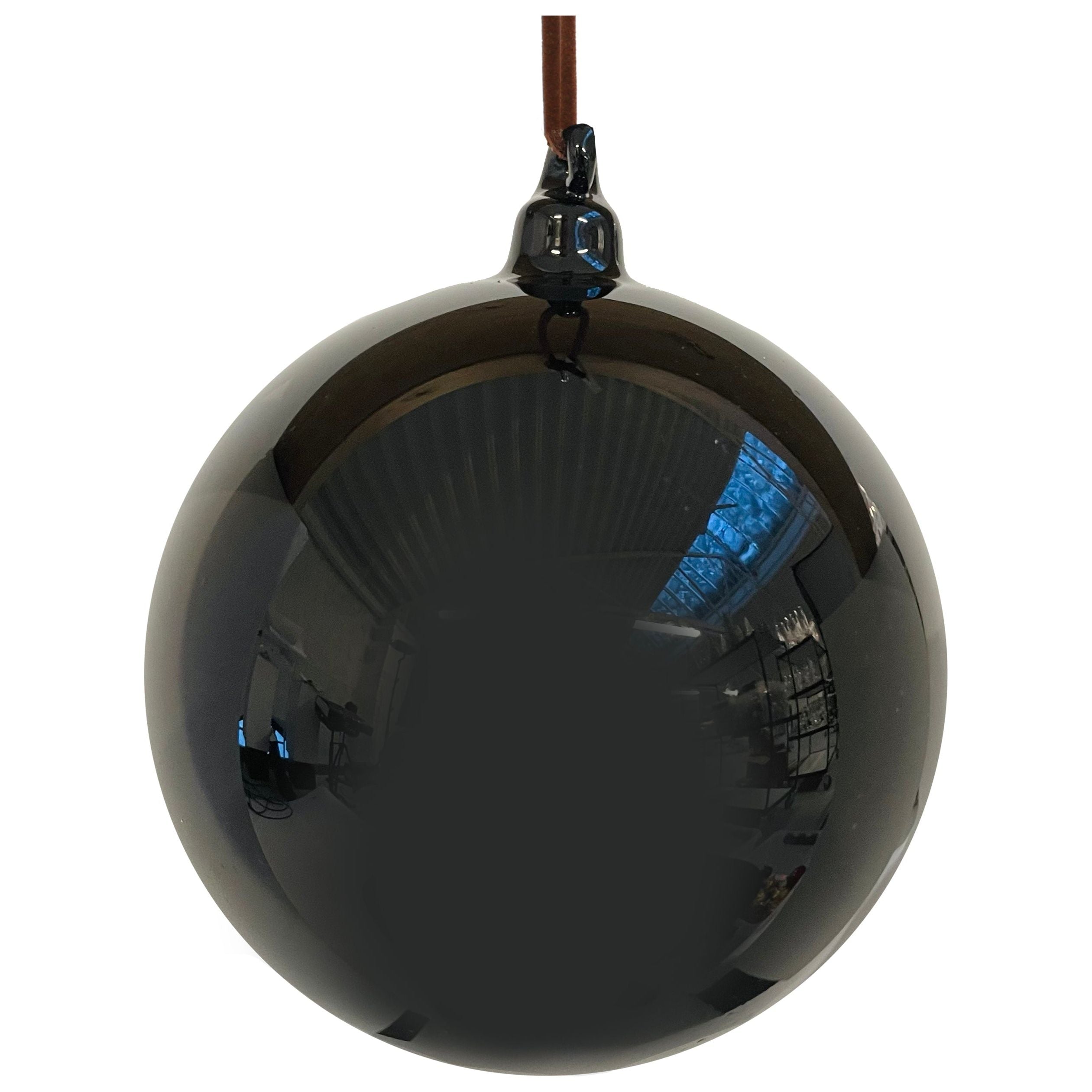 Glass sphere, glossy, black 10 cm