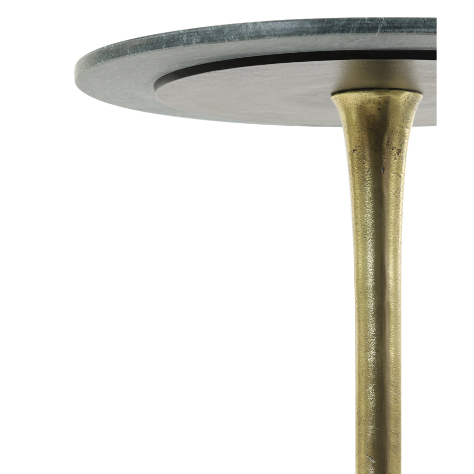 Šoninis staliukas RICKERD, Ø48x53 cm, žalia spalva, marmuras/metalas