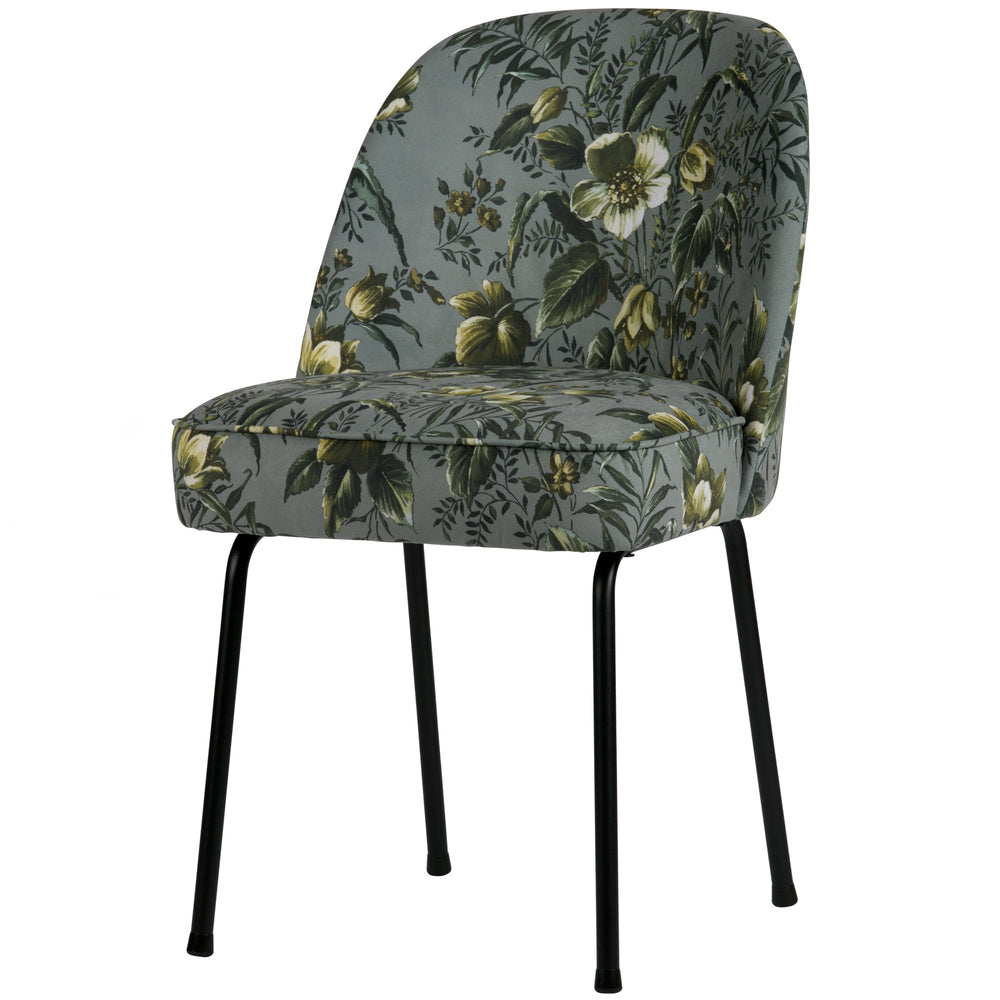 Valgomojo kėdė VOGUE, velvetas, gėlėtas pilkas audinys