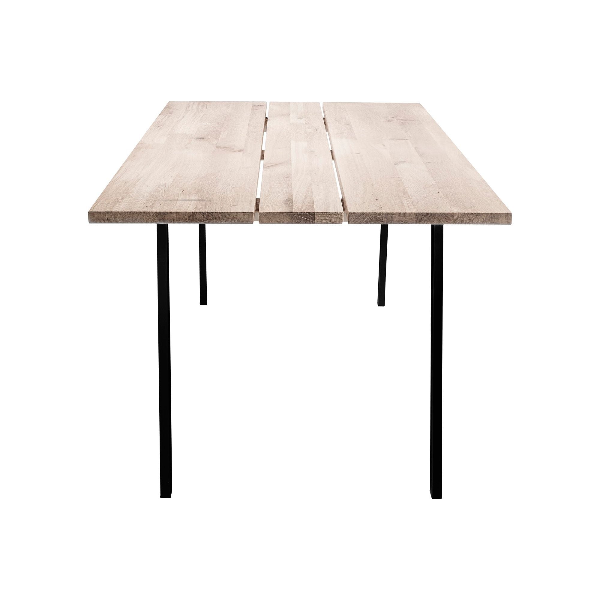 "COZY" valgomojo stalas, natūrali/juoda spalva, ąžuolas (FSC)