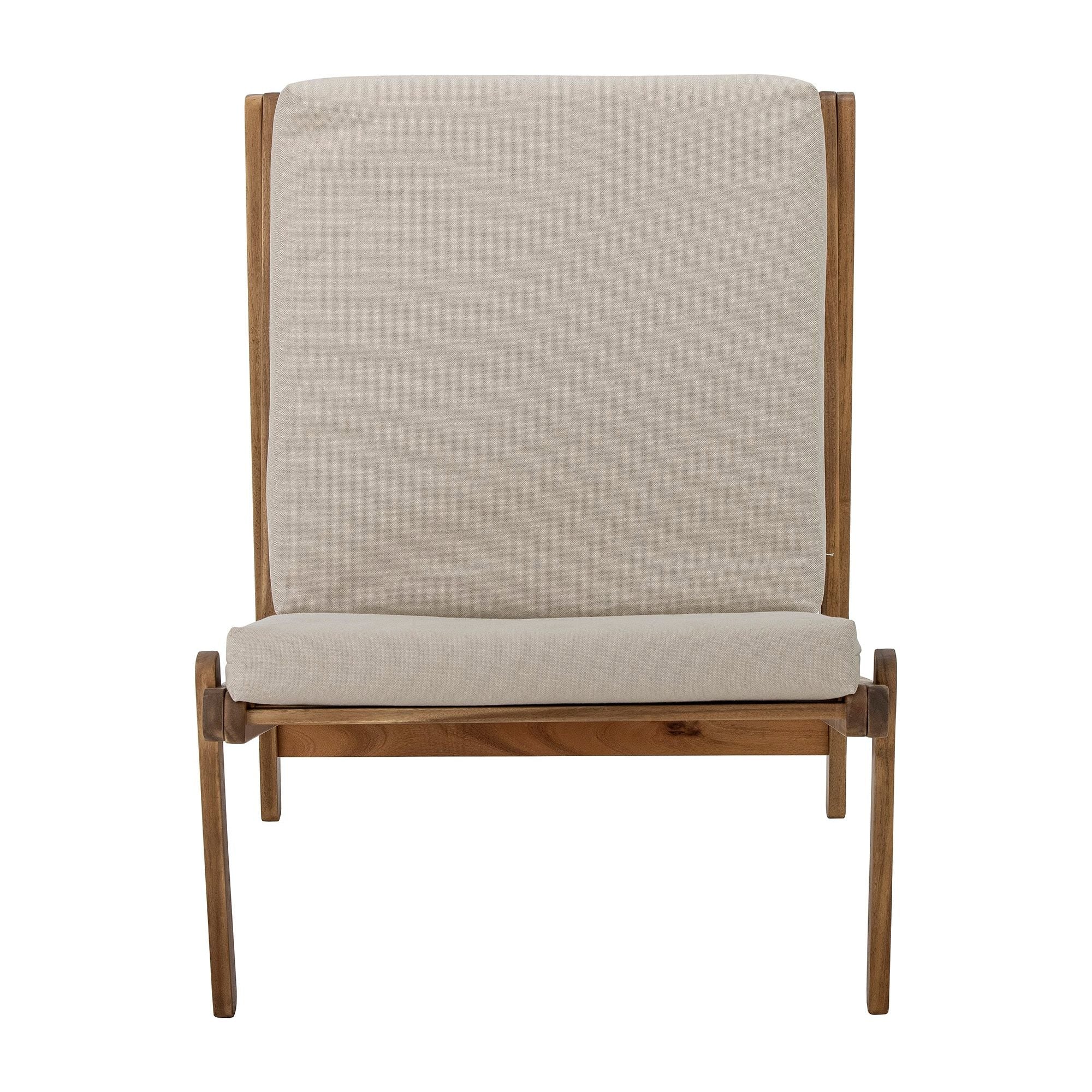 Poilsio fotelis GANI, natūrali spalva, akacijos mediena