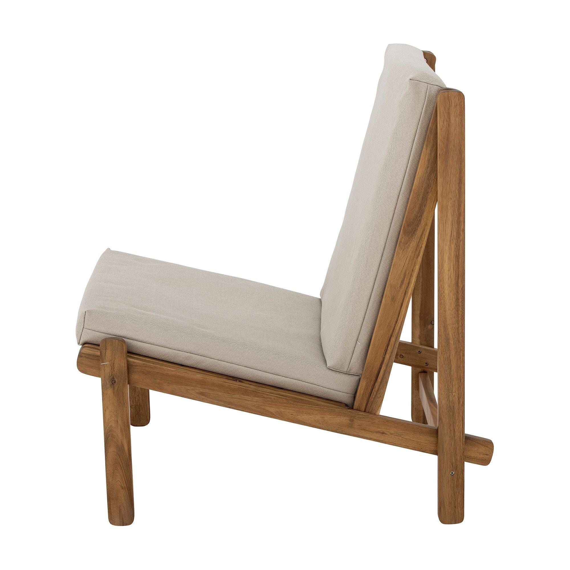 Poilsio fotelis GANI, natūrali spalva, akacijos mediena