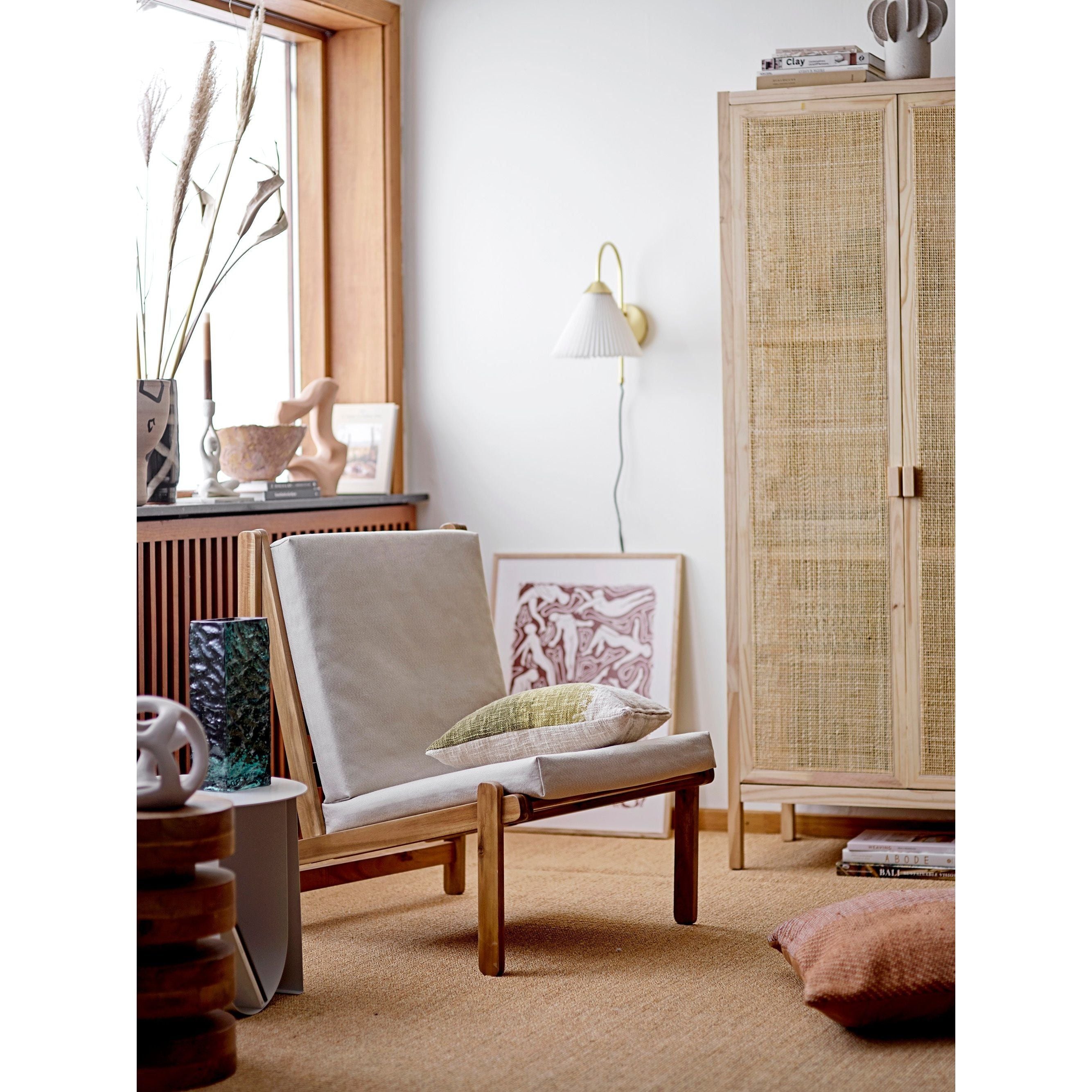 Poilsio fotelis GANI, natūrali spalva, akacijos mediena