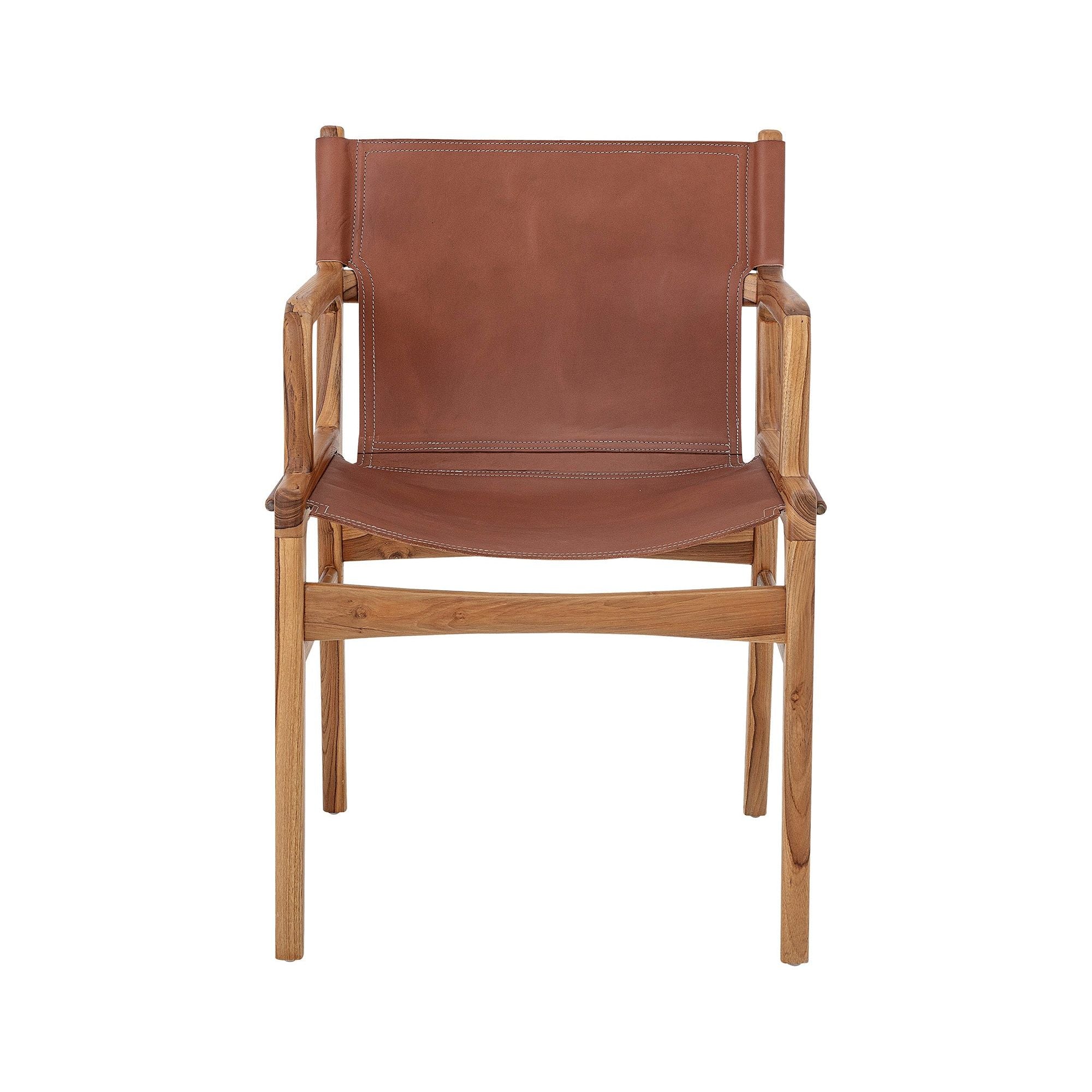 'Ollie' poilsio kėdė, ruda, odinė