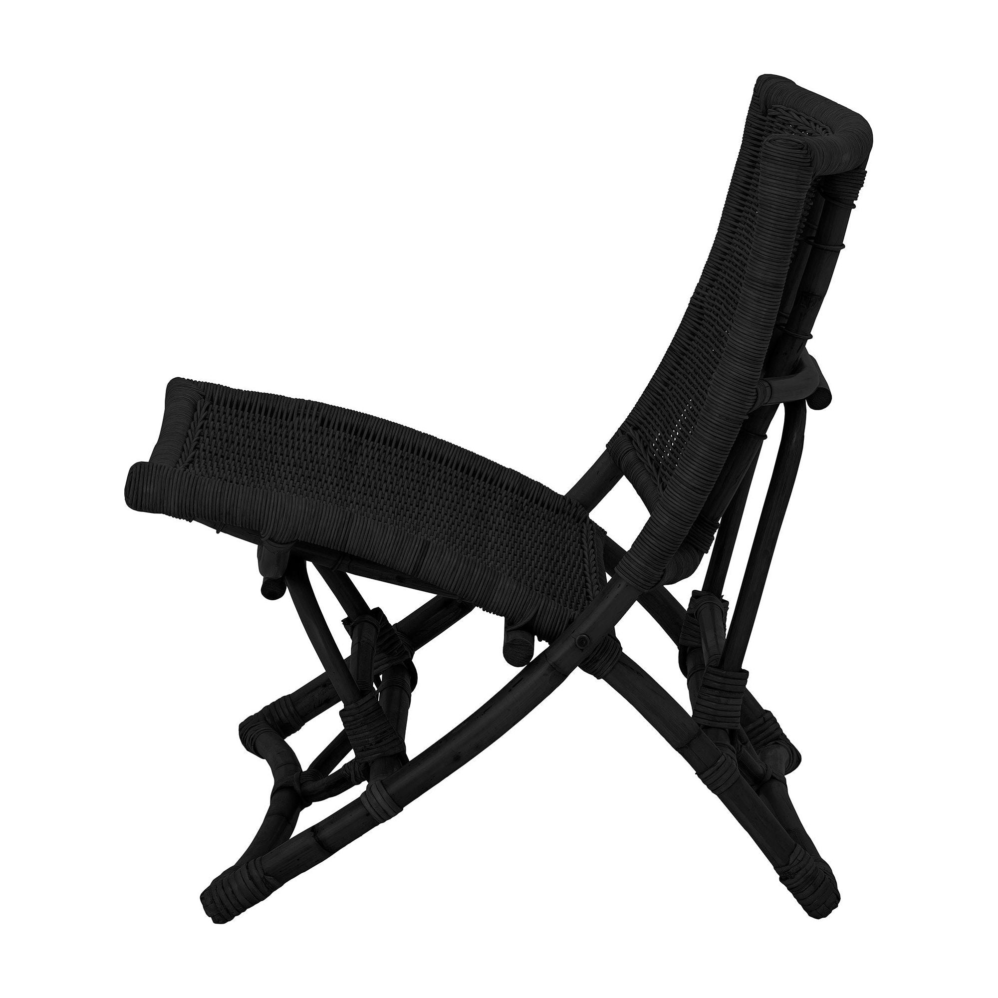 "BAZ" poilsio kėdė, juoda spalva, ratanas
