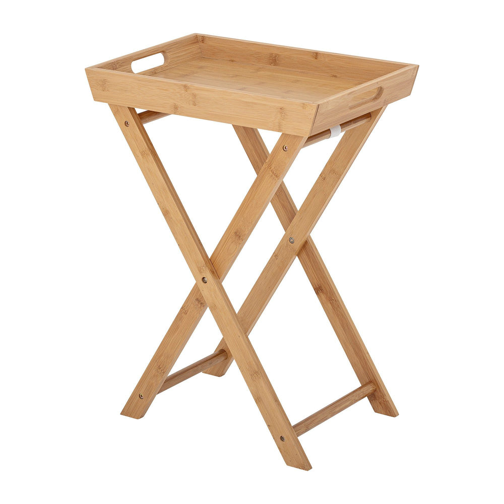 "ADLENE" šoninis staliukas su padėklu, natūrali spalva, bambukas