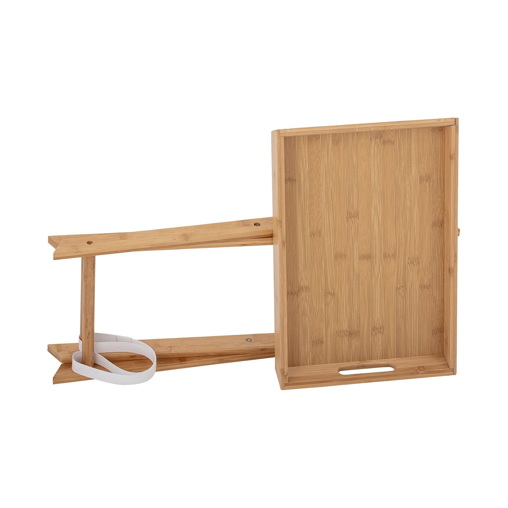 "ADLENE" šoninis staliukas su padėklu, natūrali spalva, bambukas