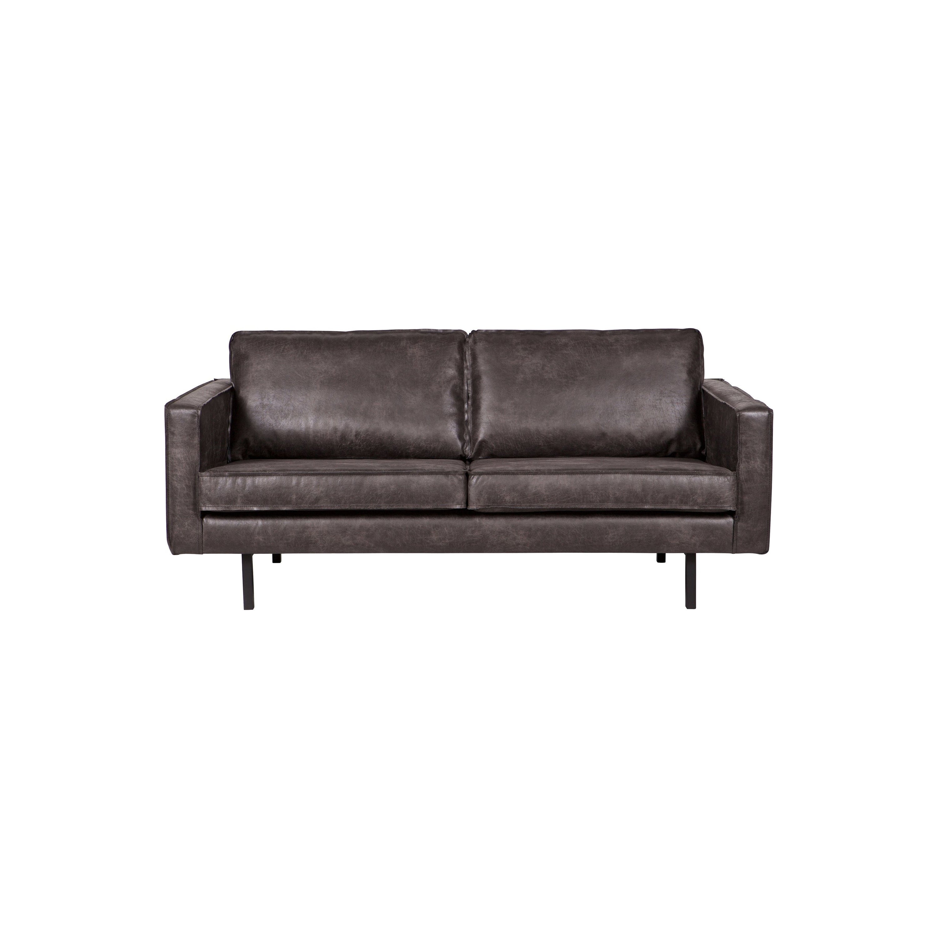 2.5 vietų sofa RODEO, Perdirbta Oda, Juoda Spalva