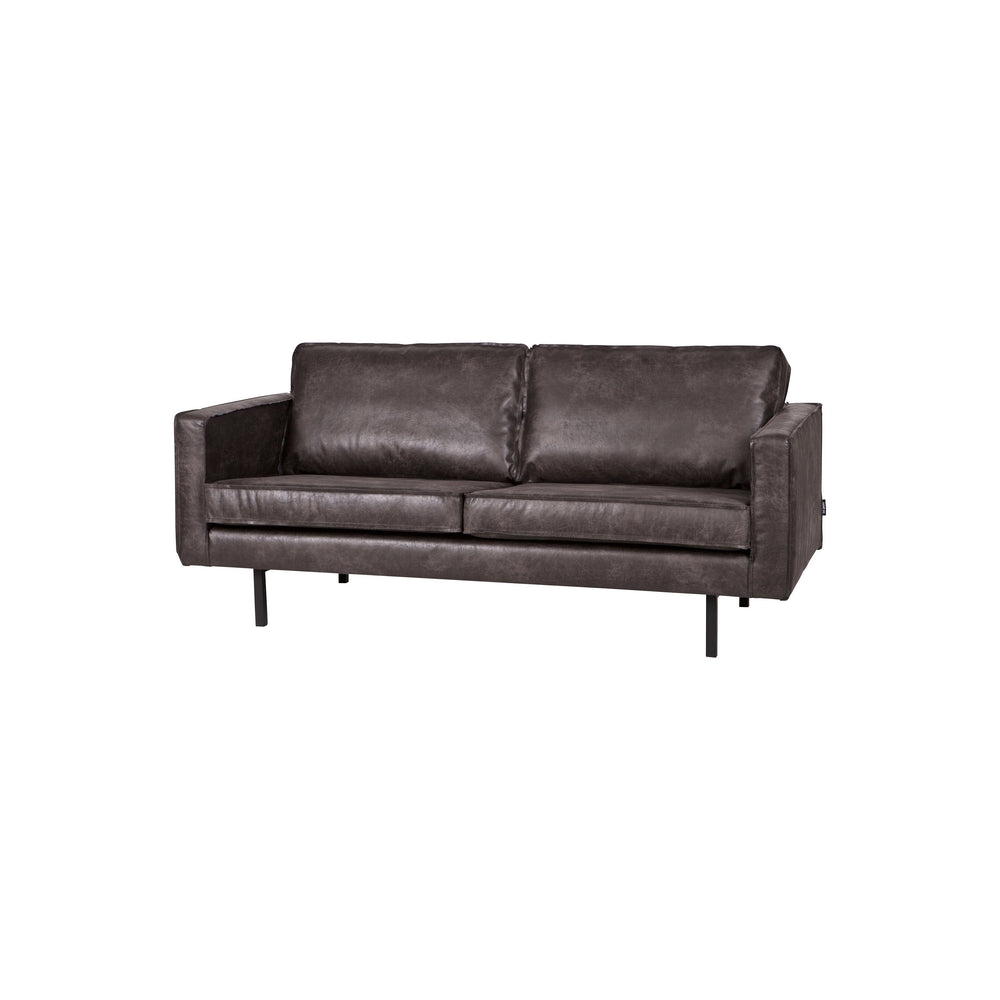 2.5 vietų sofa RODEO, Perdirbta Oda, Juoda Spalva