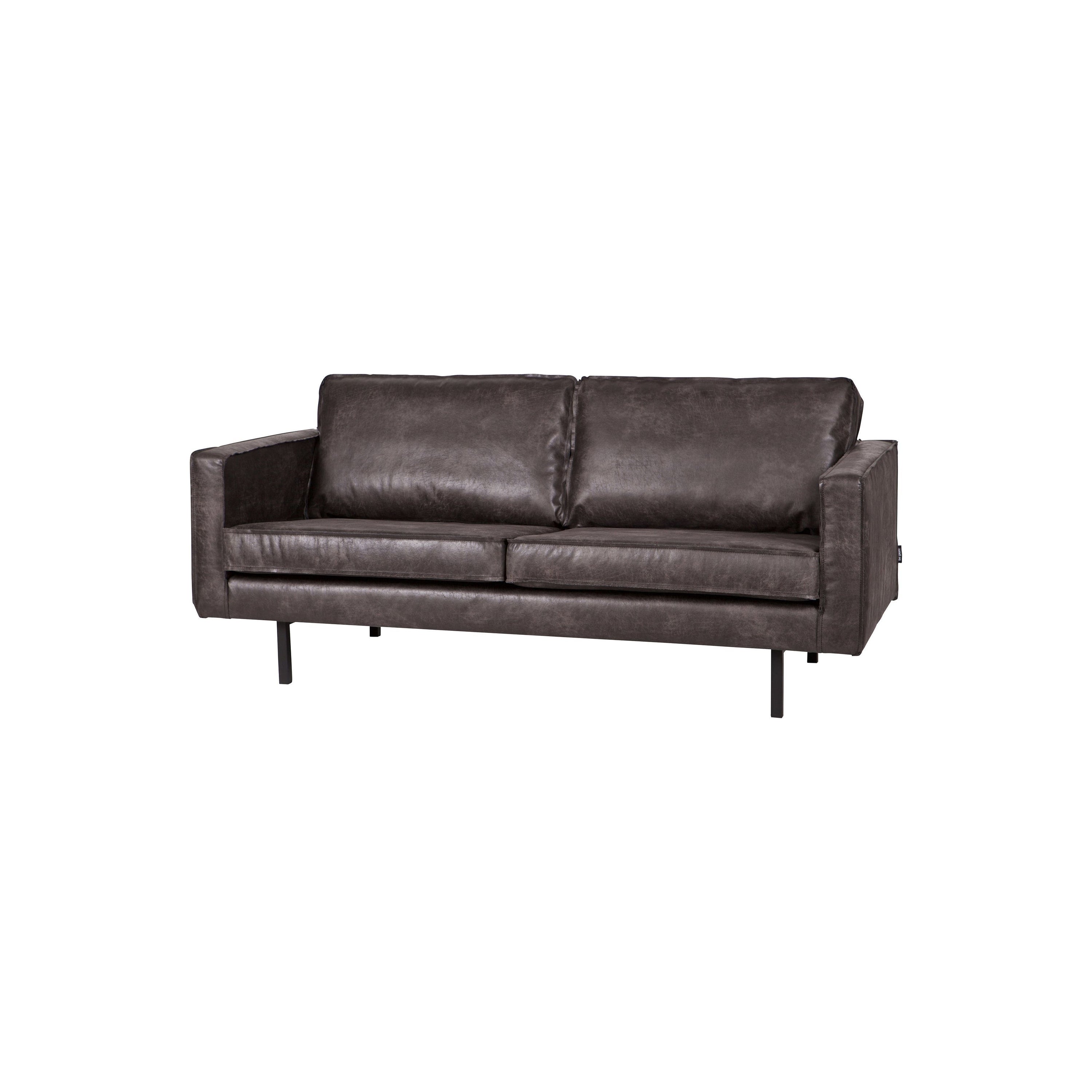 2.5 vietų sofa RODEO, Perdirbta Oda, Juoda Spalva