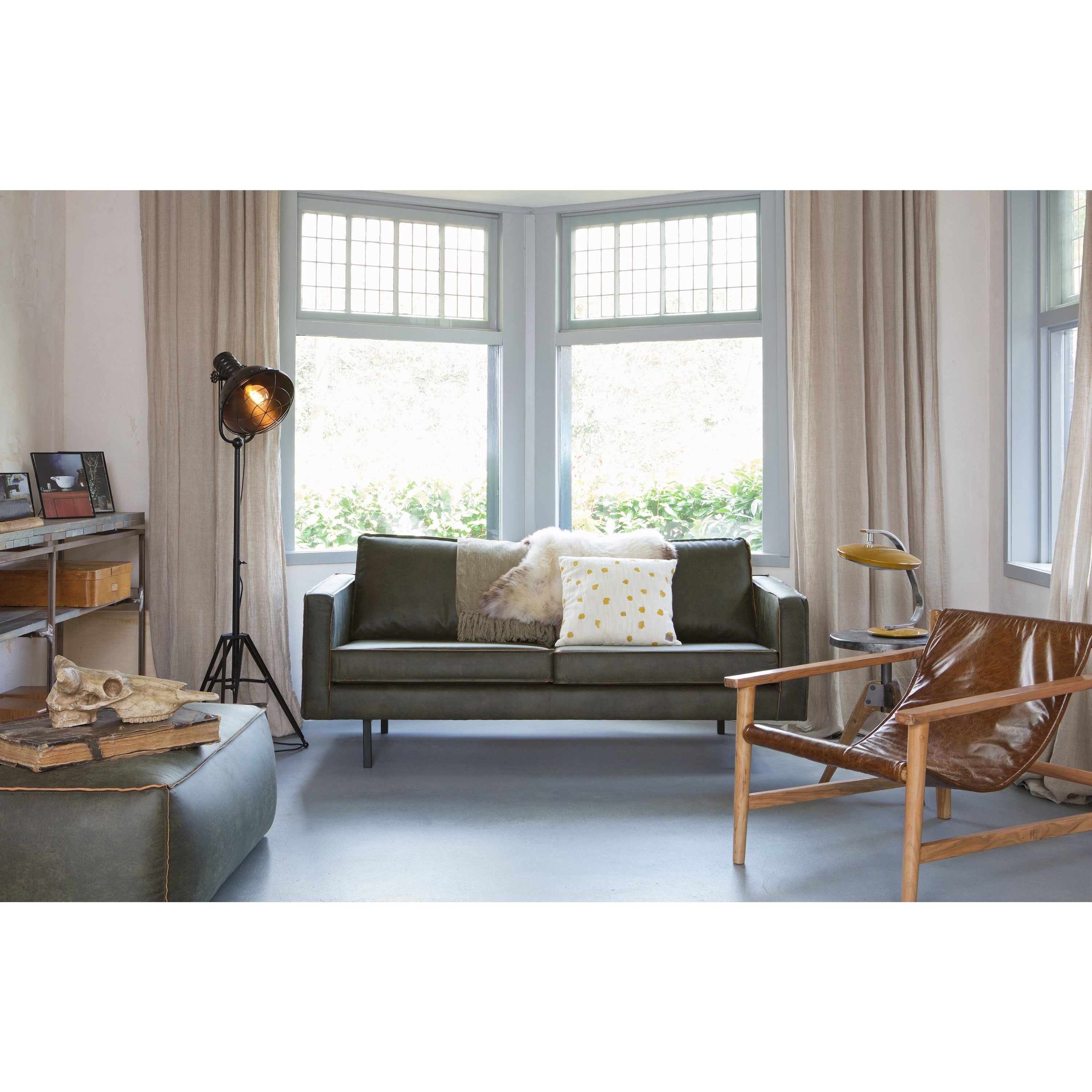 2.5 vietų sofa RODEO, Perdirbta Oda, Army Spalva