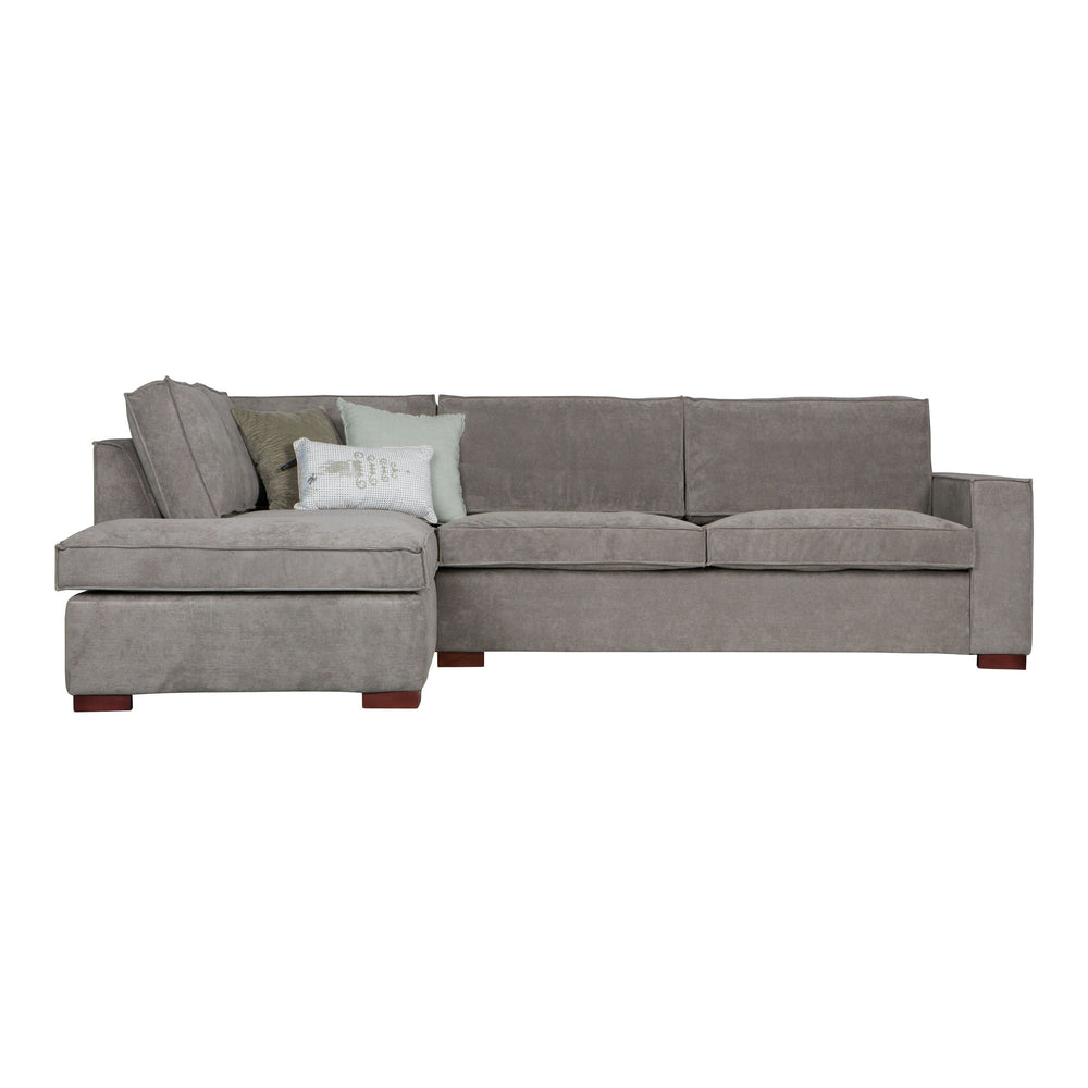 Kampinė sofa "THOMAS", kairė pusė, pilkšva spalva