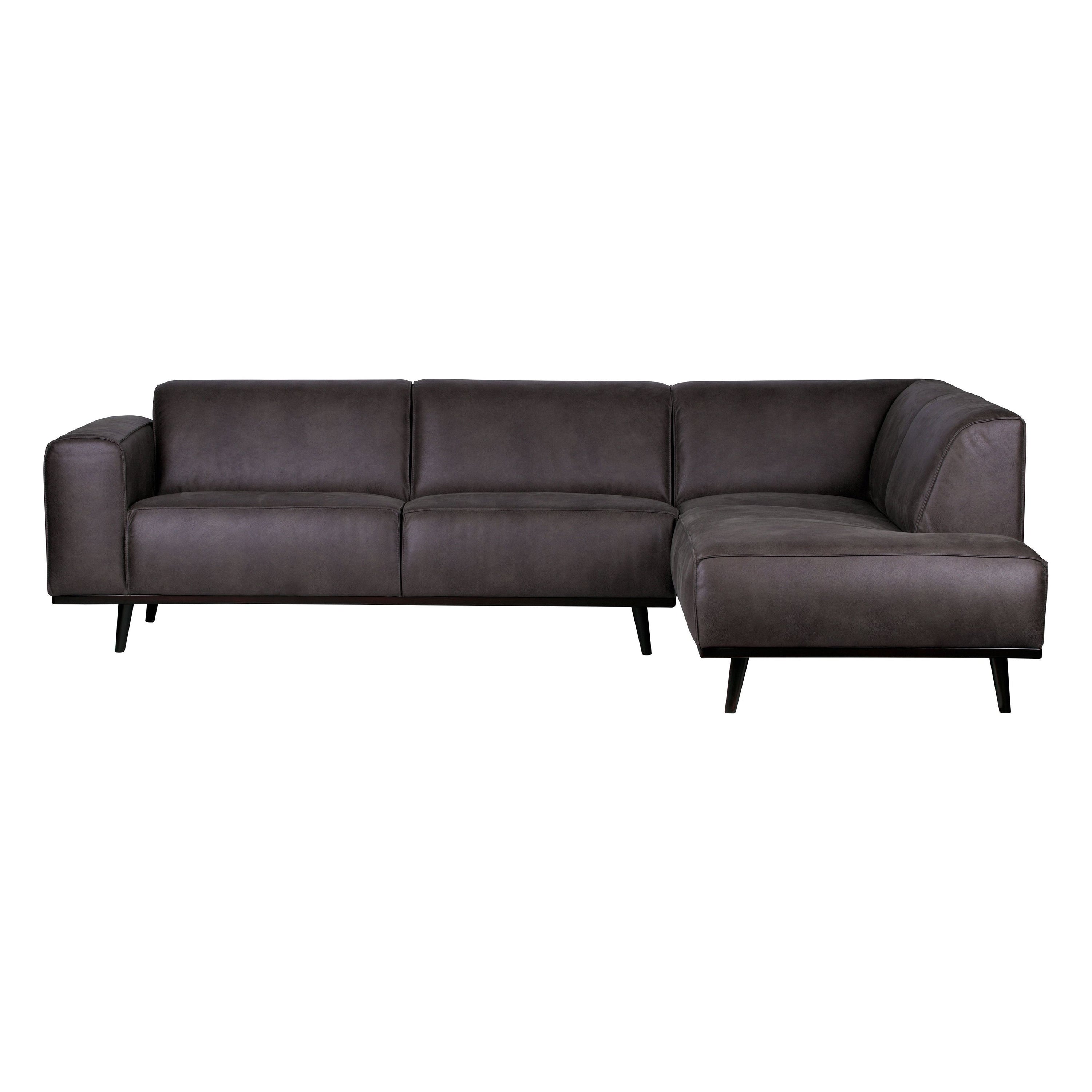 Kampinė sofa "STATEMENT", dešinė pusė, pilka spalva, perdirbta oda