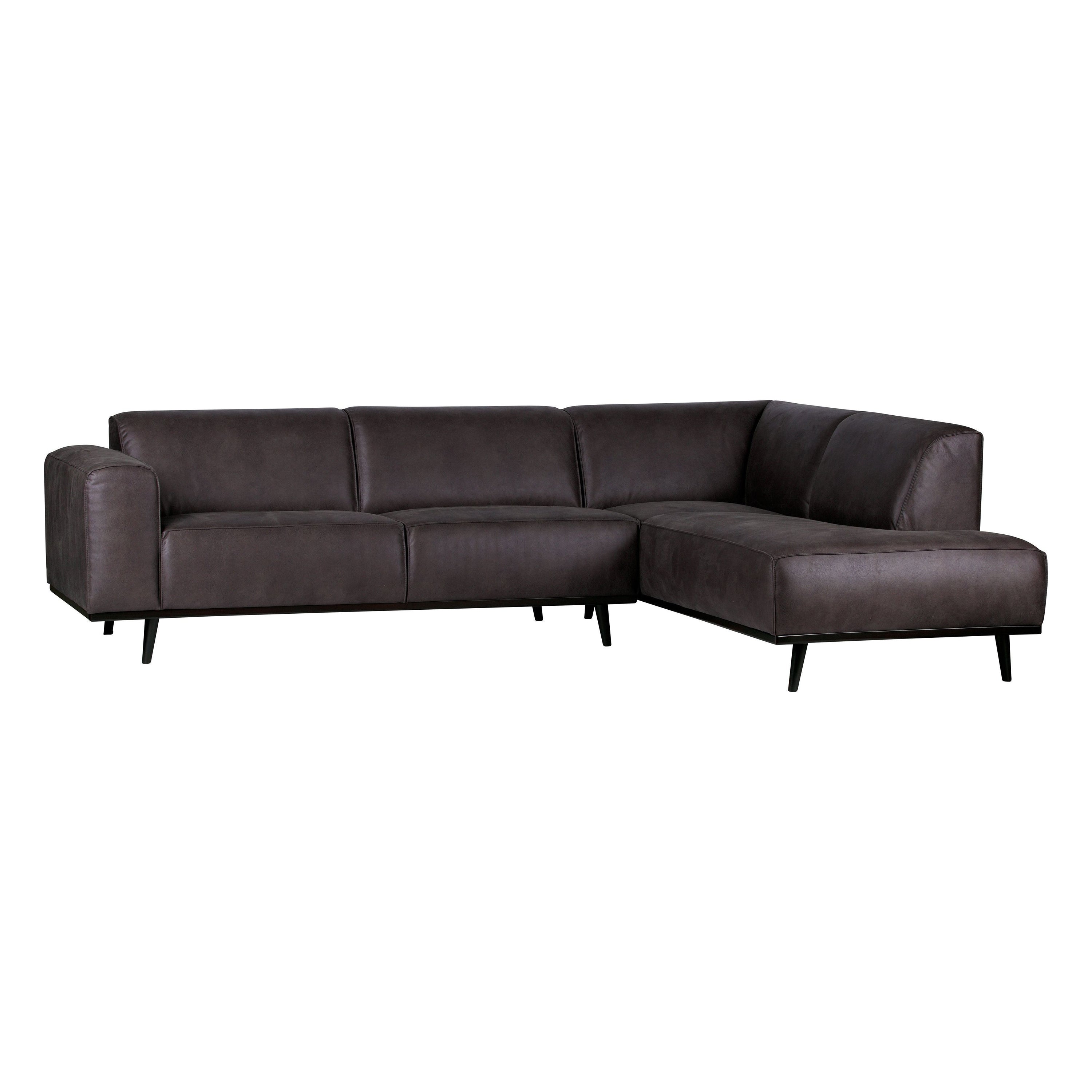 Kampinė sofa "STATEMENT", dešinė pusė, pilka spalva, perdirbta oda