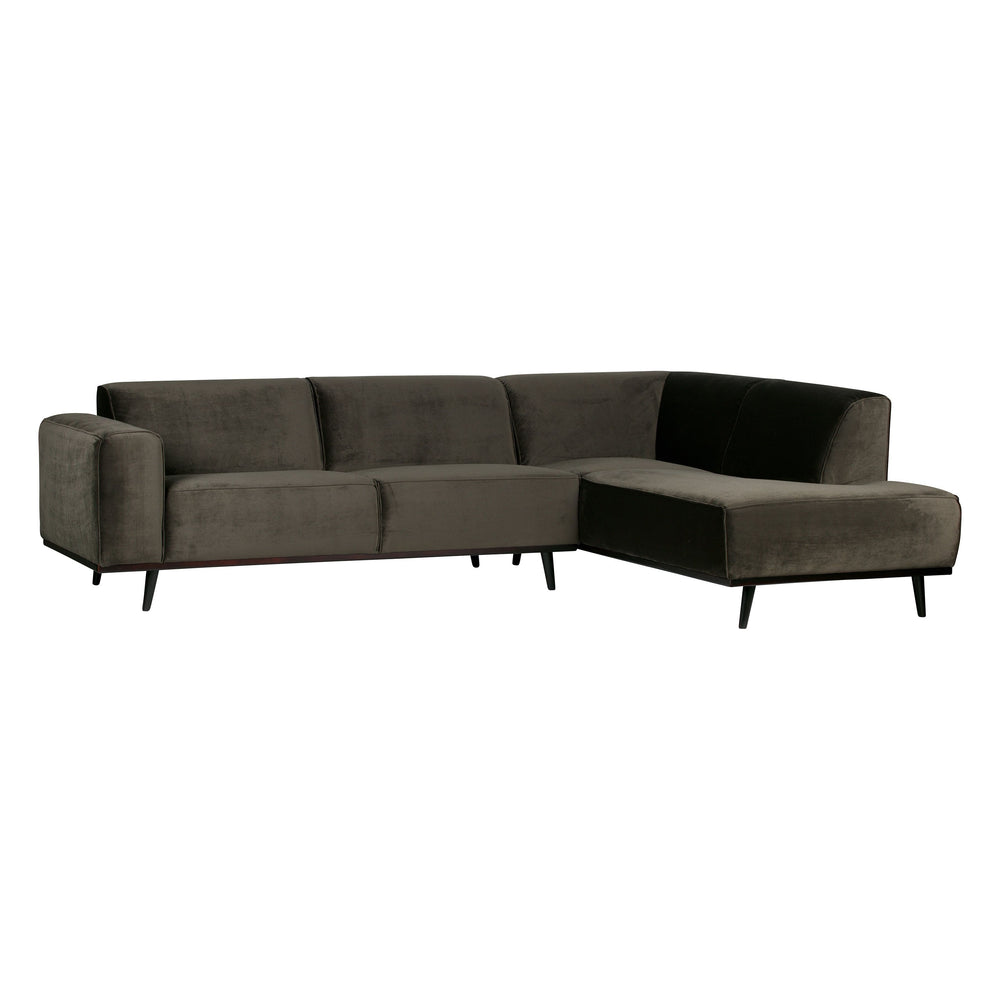 Kampinė sofa "STATEMENT", dešinė pusė, žalia spalva, aksomas