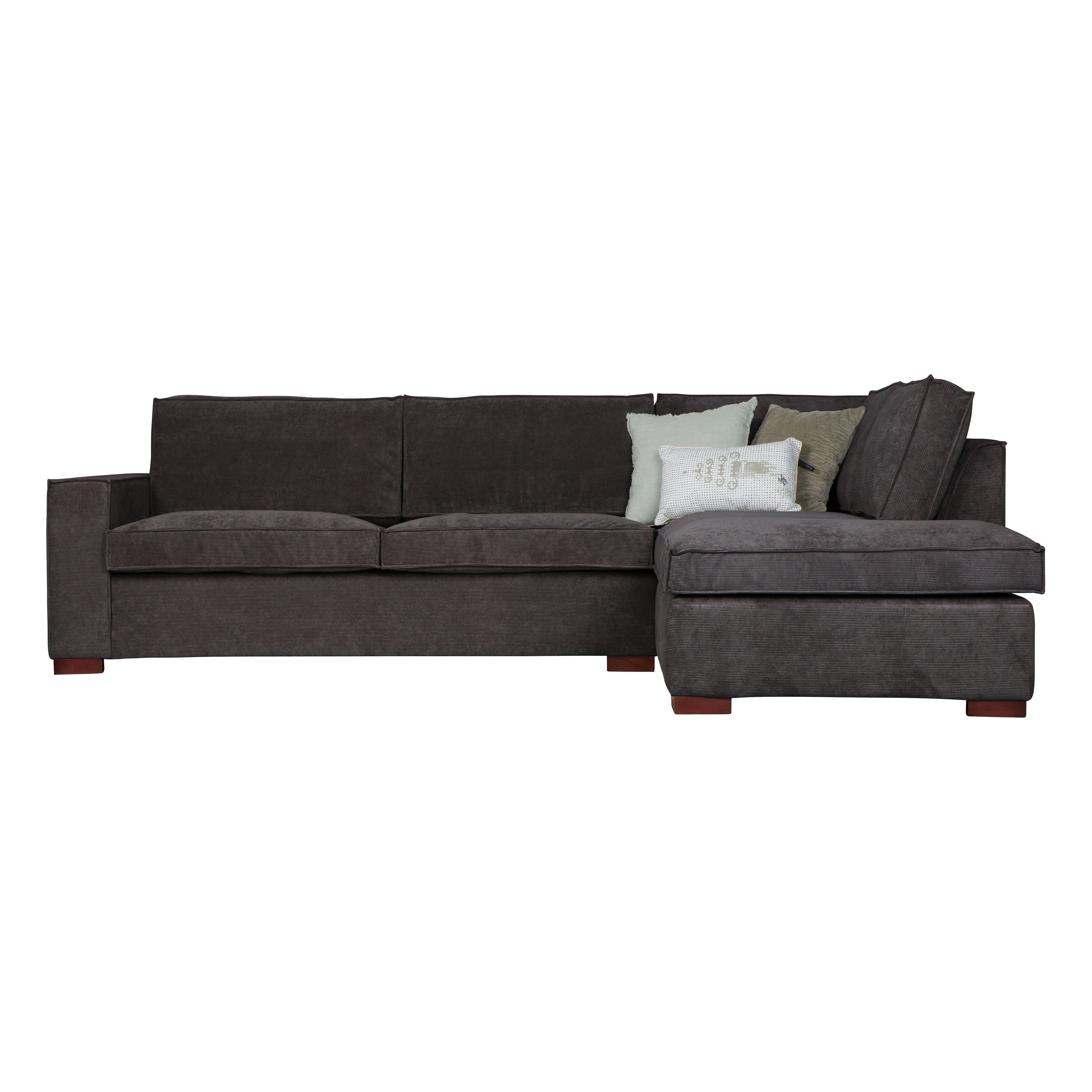 Kampinė sofa "THOMAS", dešinė pusė, pilka spalva