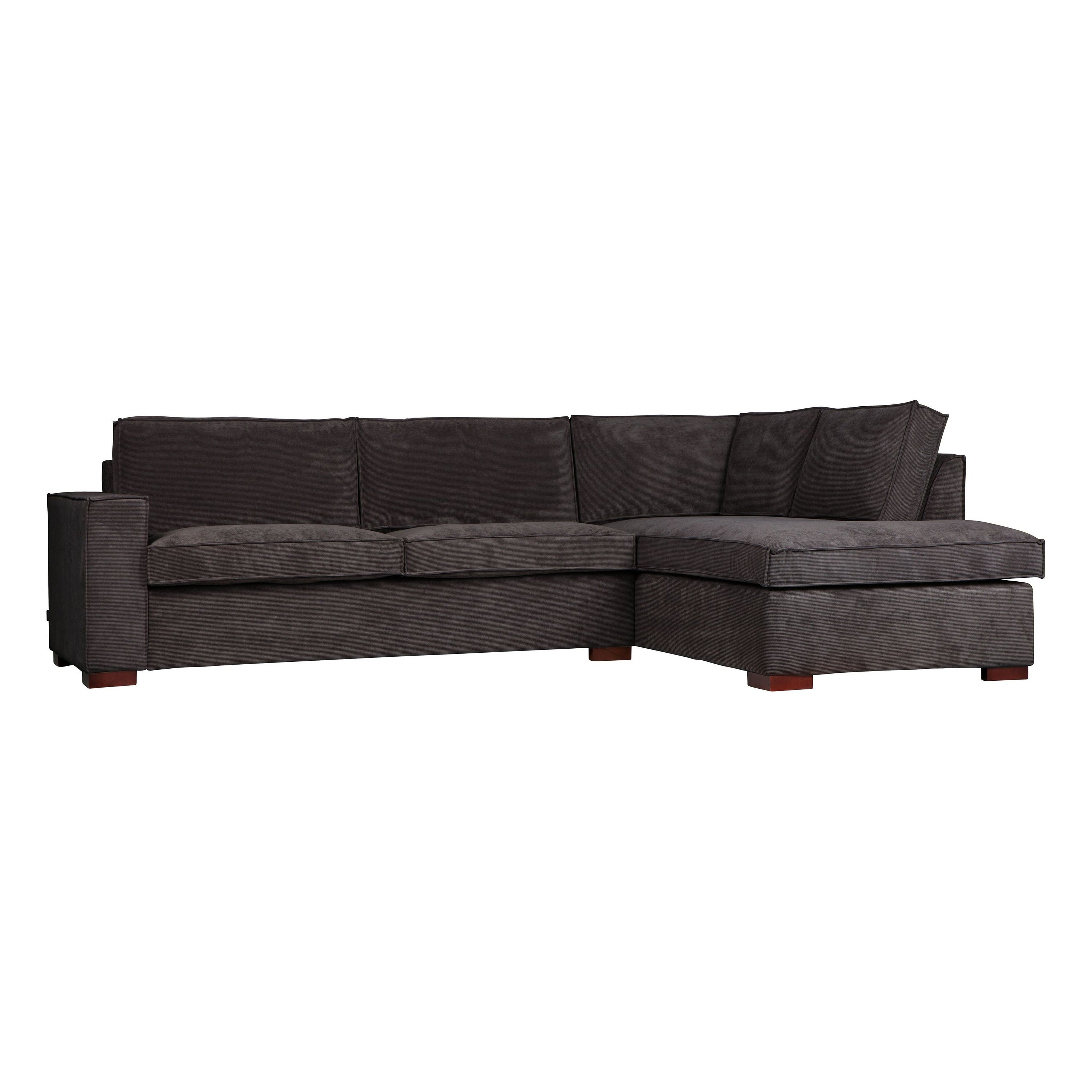 Kampinė sofa "THOMAS", dešinė pusė, pilka spalva