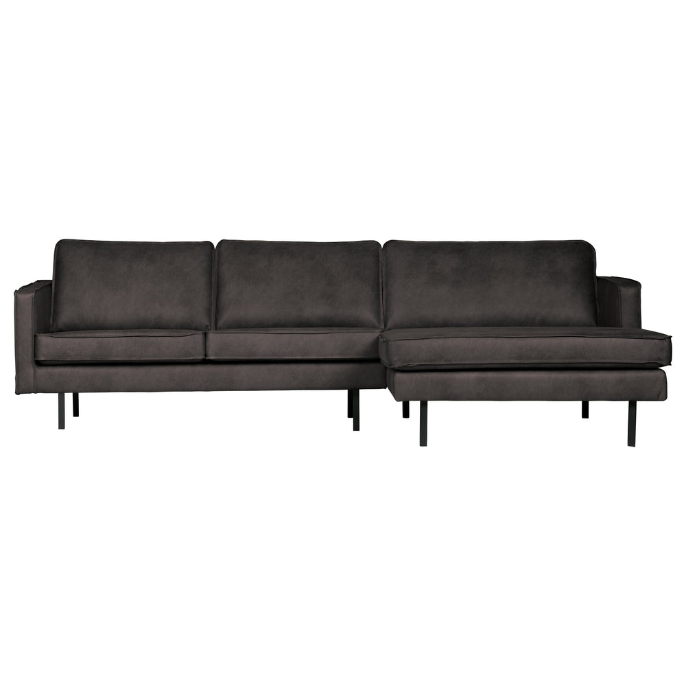 Kampinė sofa RODEO, oda, juoda spalva