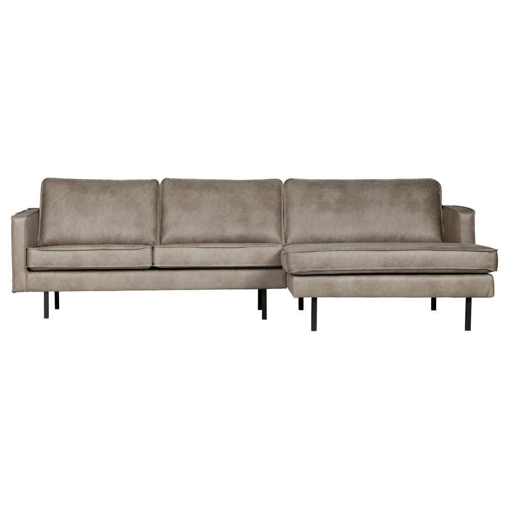 Kampinė sofa RODEO, oda, pilka spalva