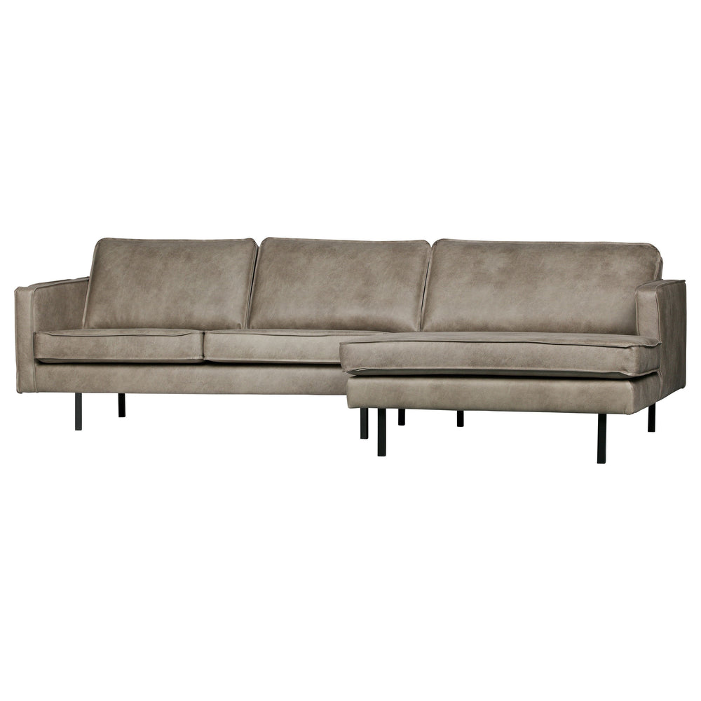 Kampinė sofa RODEO, oda, pilka spalva